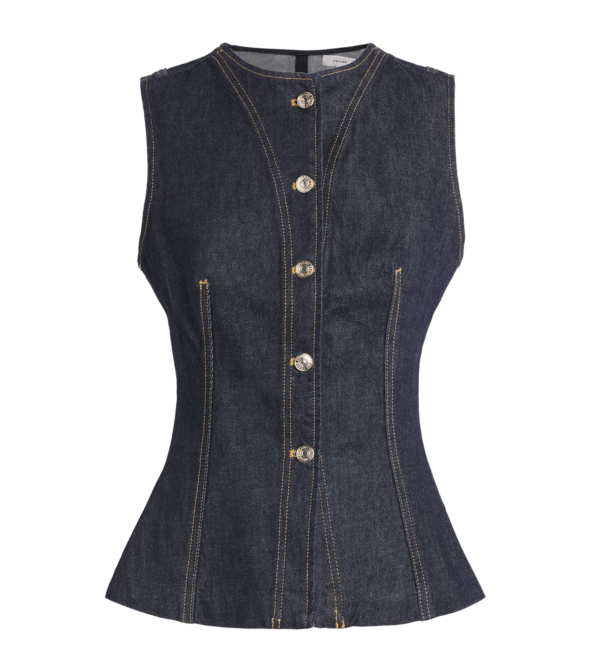 FRAME Womens The Form Denim Vest Rinse