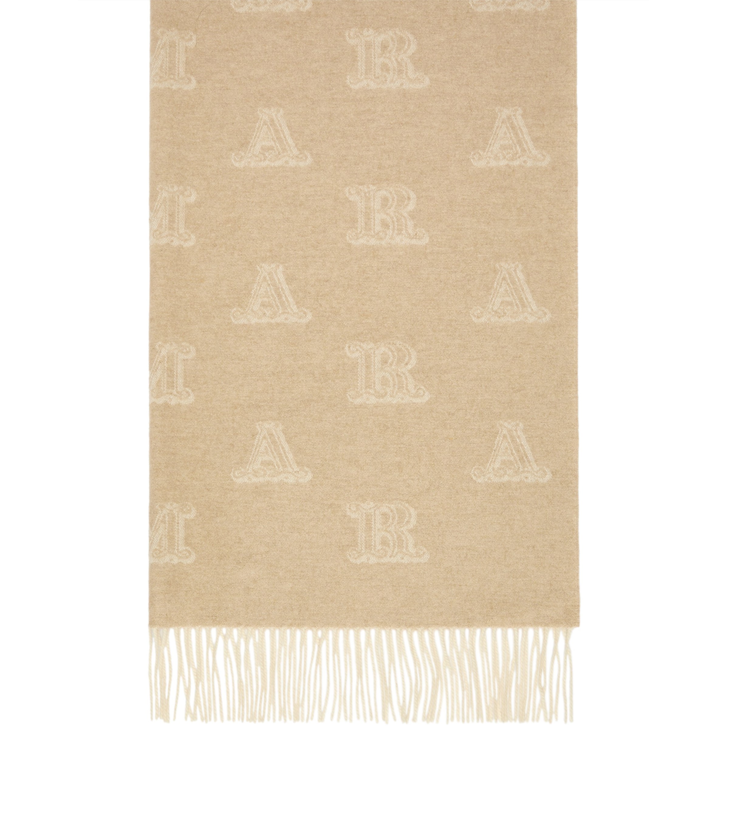 Max Mara Cashmere Monogram Scarf Beige