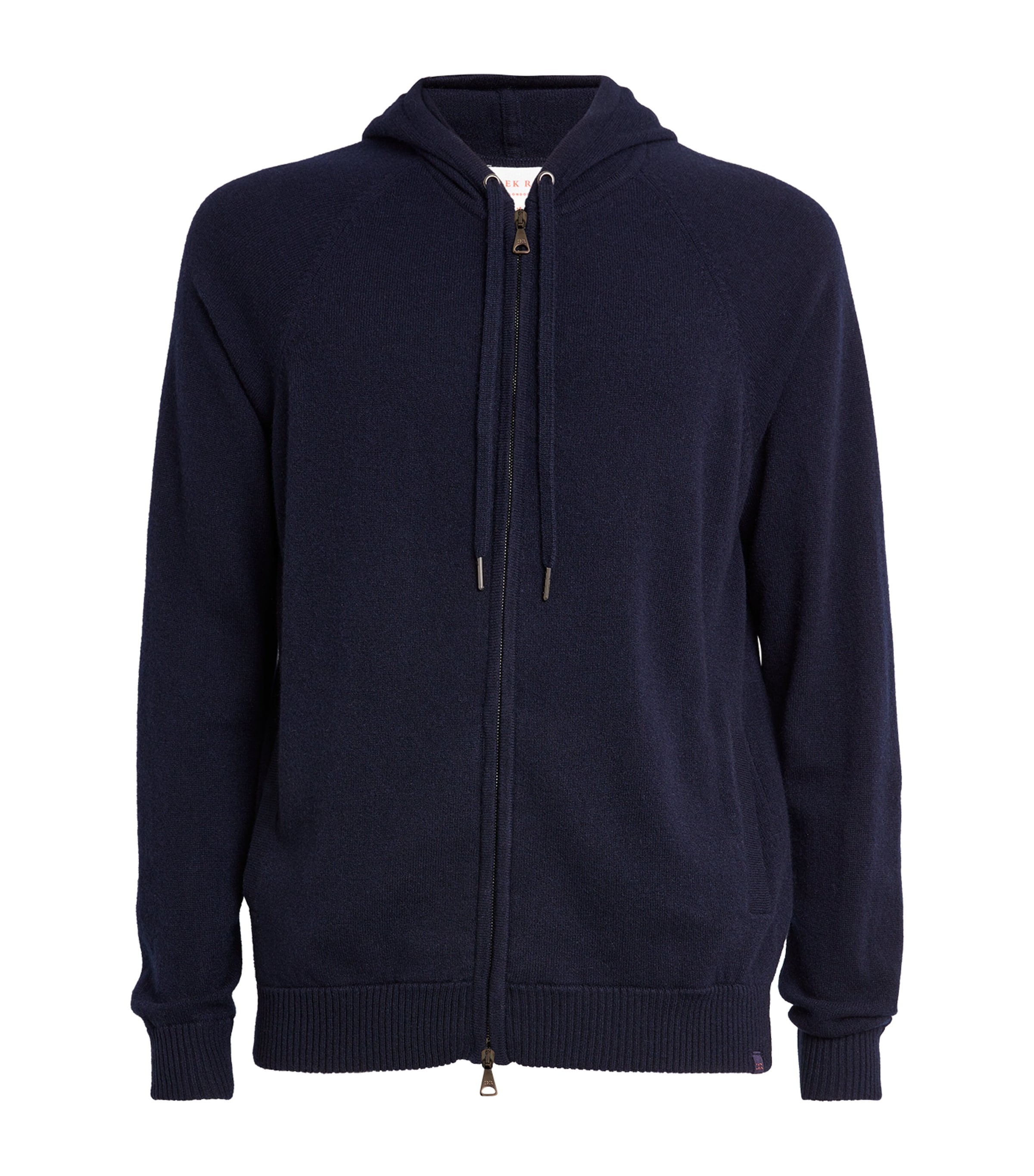 Derek Rose Mens Cashmere Finley Zip-Up Hoodie Nav/navy