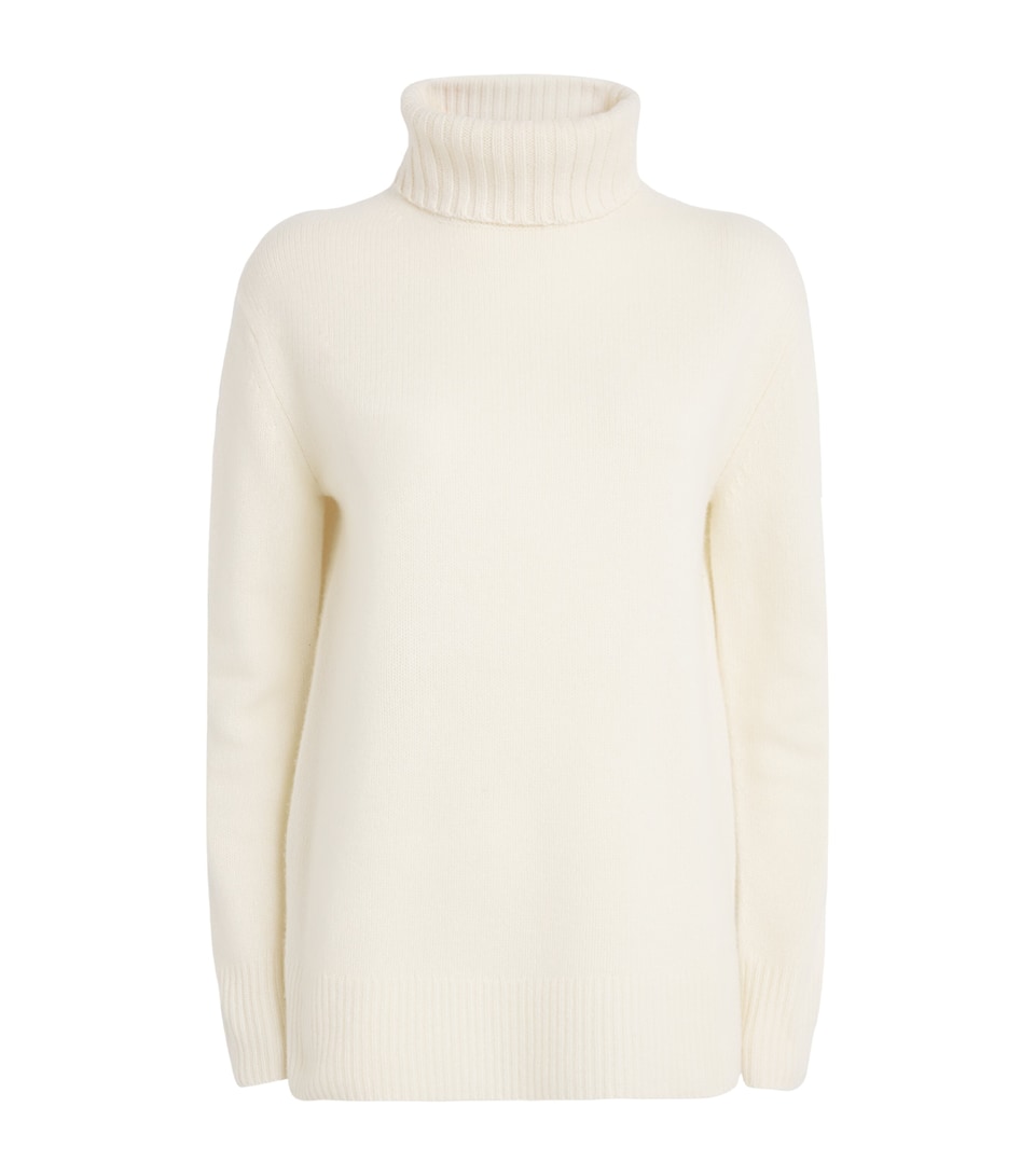 Open Cashmere High-Neck Sweater