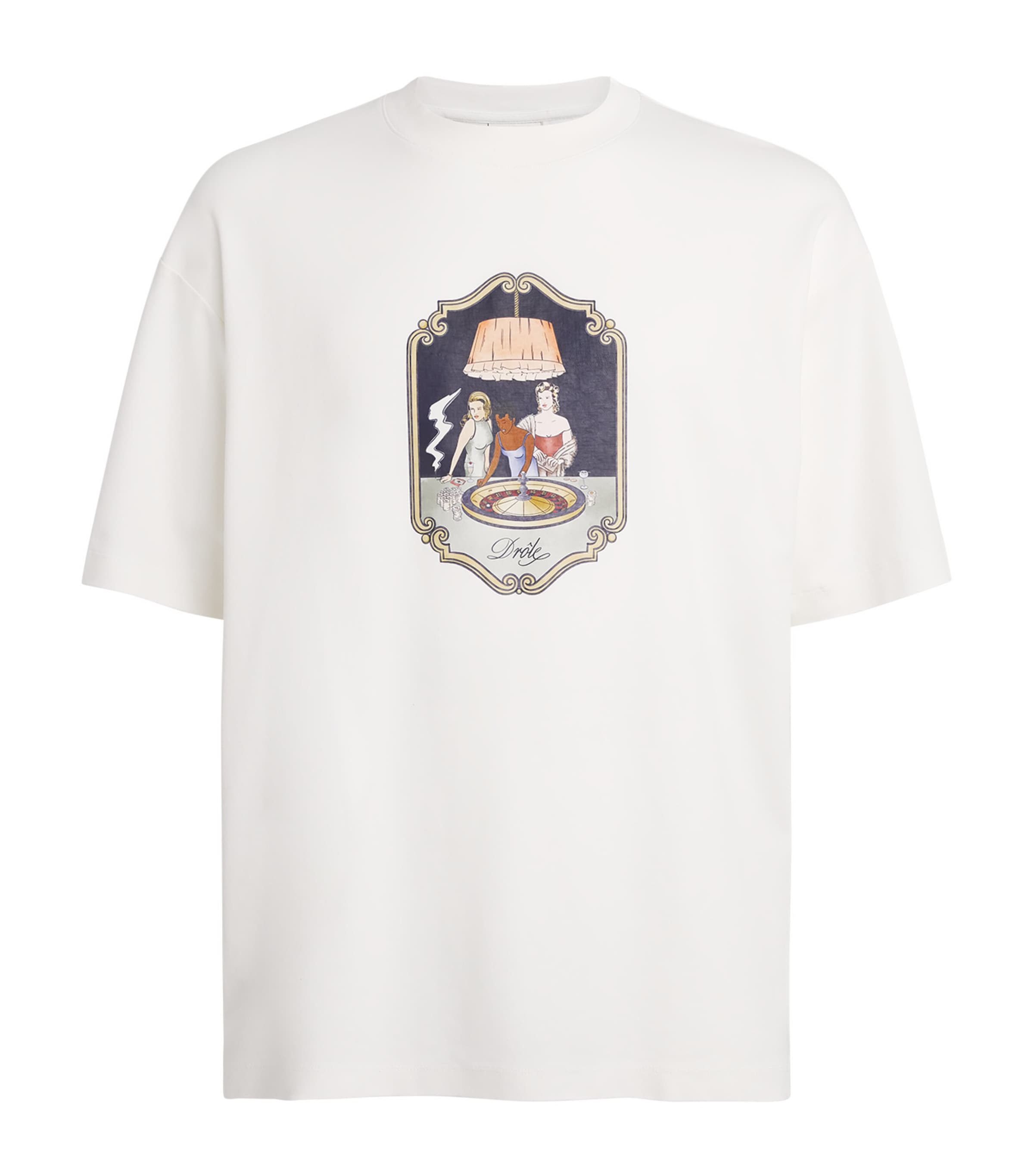 Drôle De Monsieur Mens Cotton Casino T-Shirt Off White