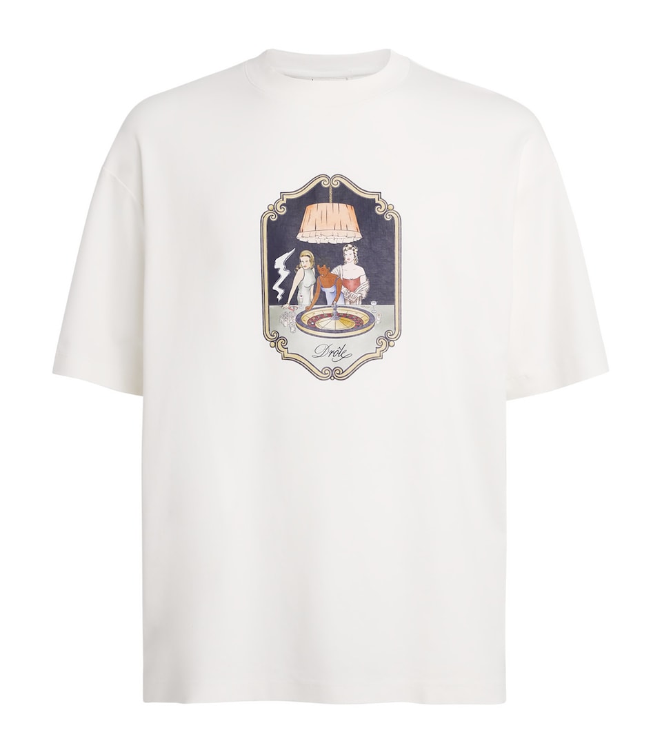 Drôle De Monsieur Mens Cotton Casino T-Shirt Off White