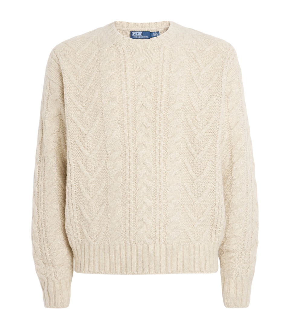 Wool-Blend Cable-Knit Sweater
