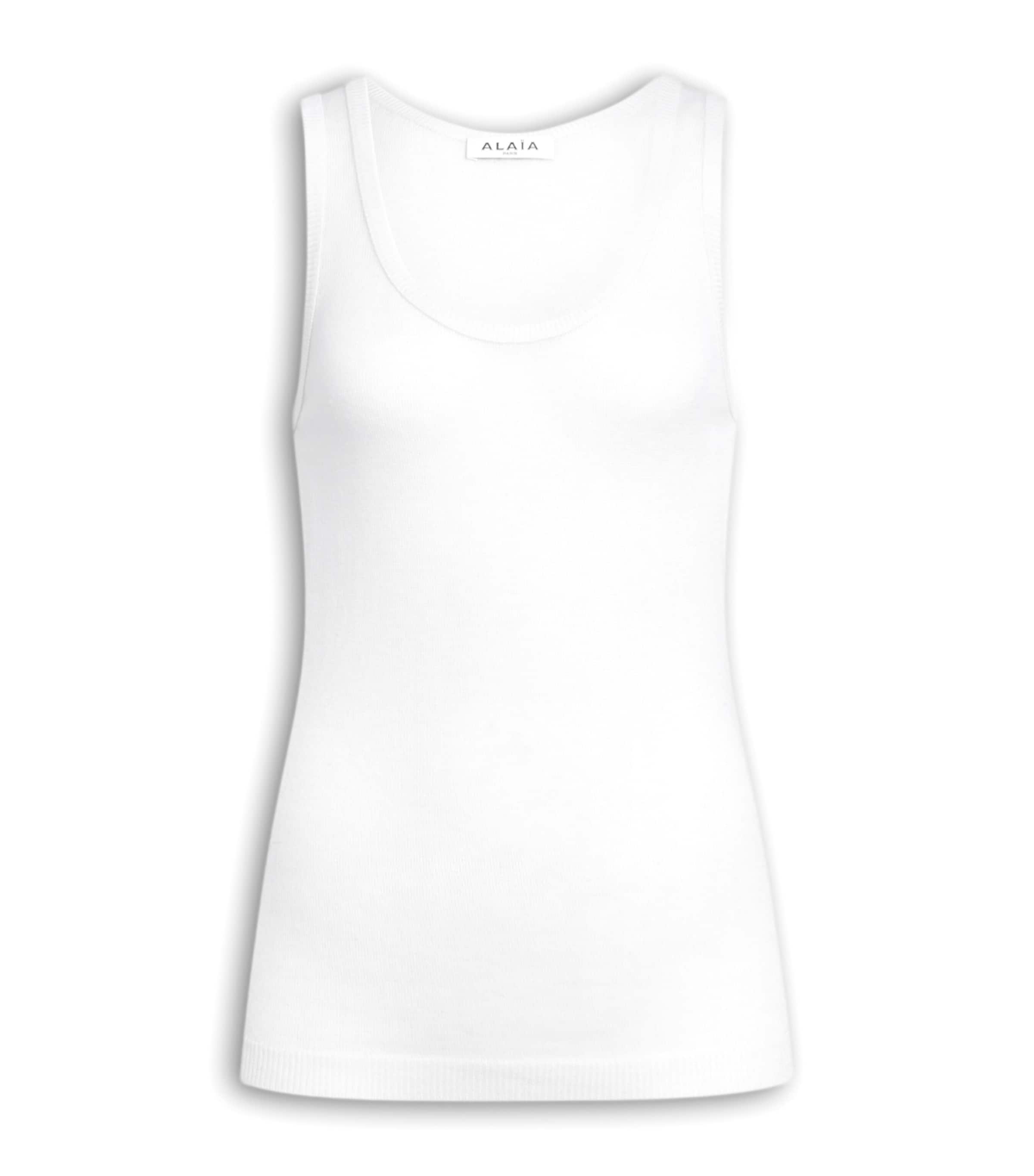 Alaïa Womens Stretch-Wool Tank Top Blanc