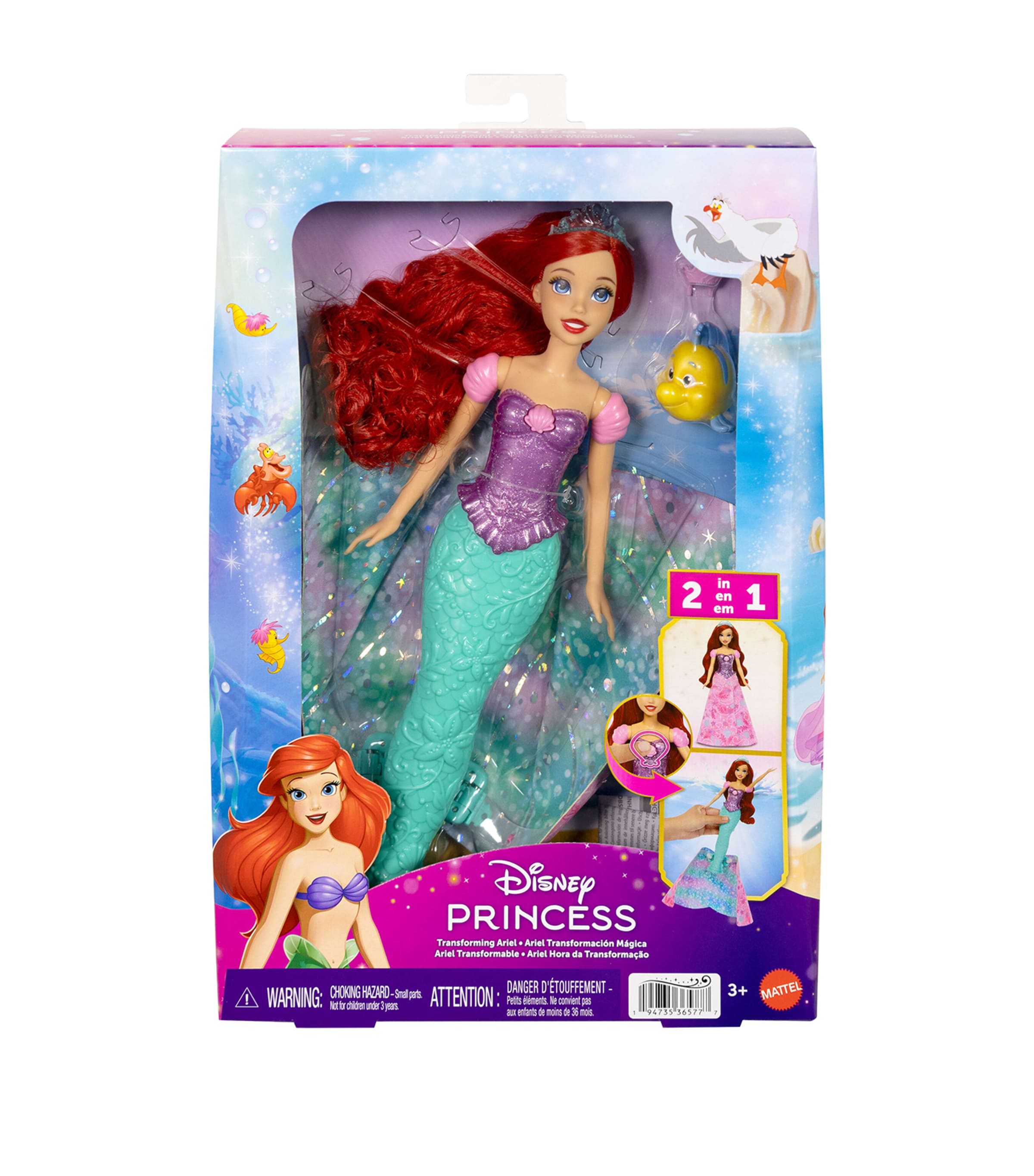 Disney Princess Ariel Transforming Doll