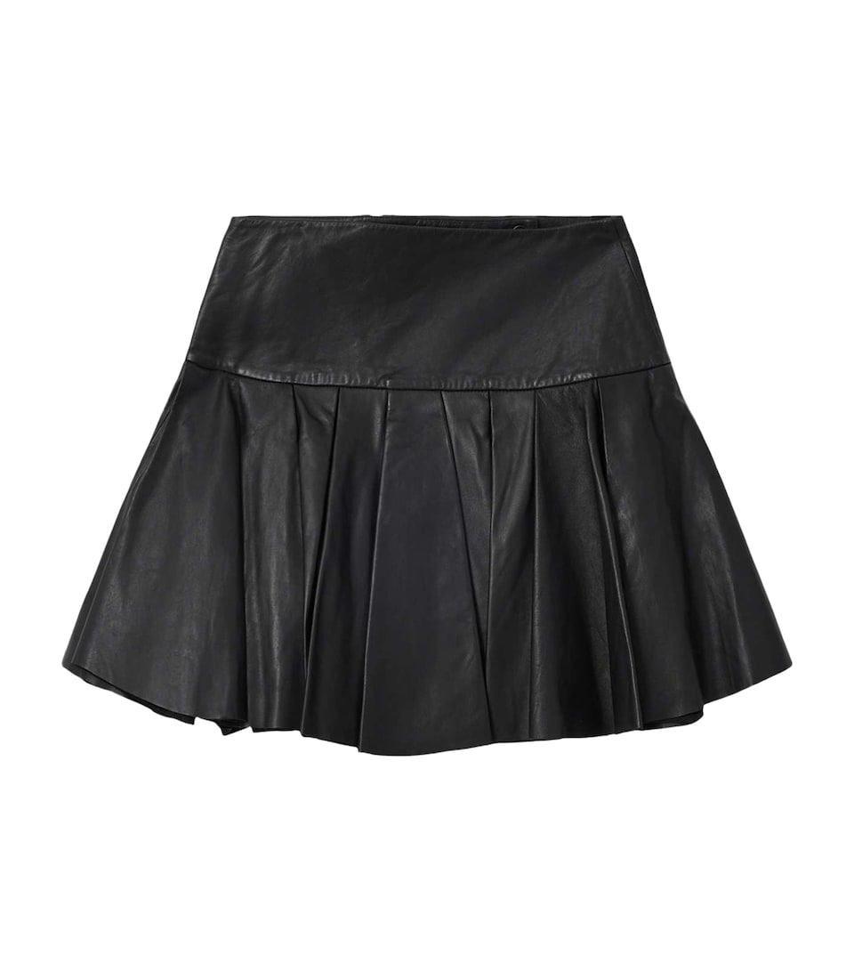 AllSaints Womens Nappa Leather Irina Mini Skirt Black