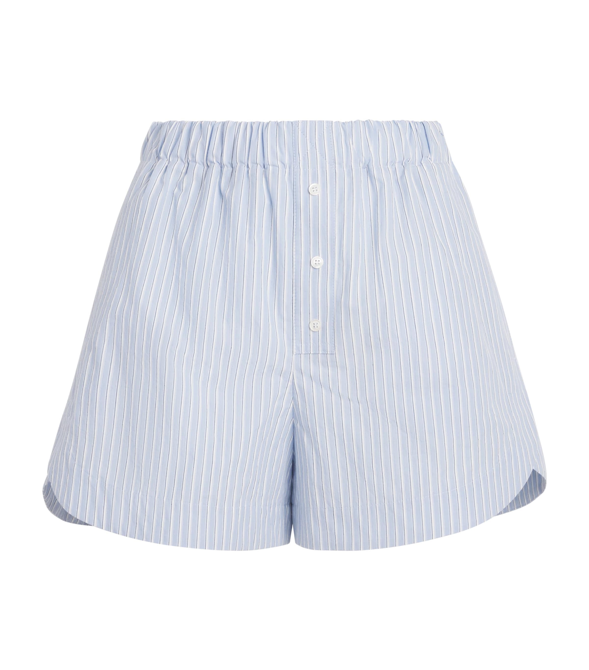 Nanushka Womens Cotton Gobnat Boxer Shorts Blue/white/navy