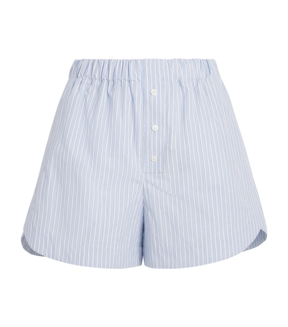 Nanushka Womens Cotton Gobnat Boxer Shorts Blue/white/navy