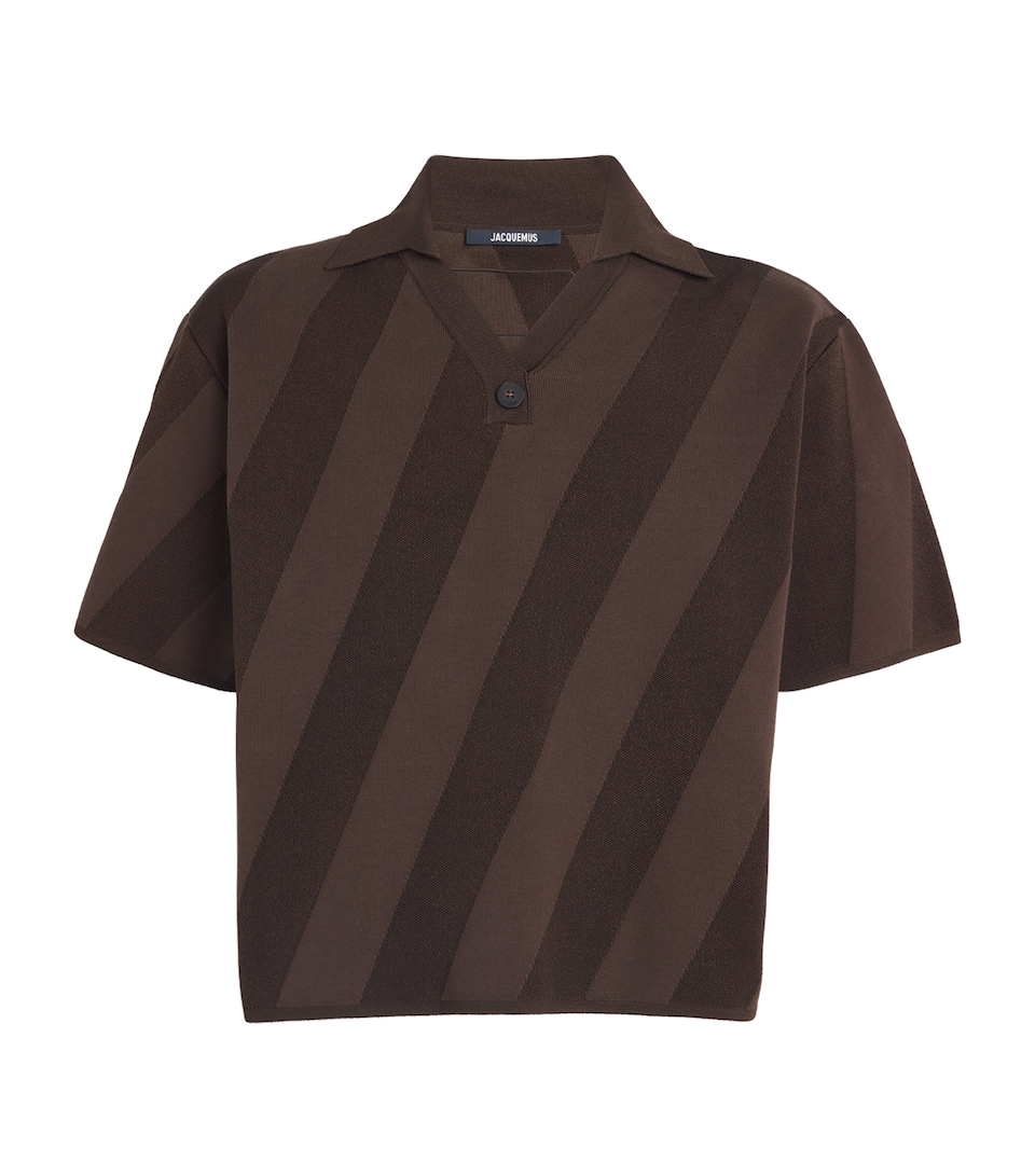 Cropped Stripe Polo Shirt