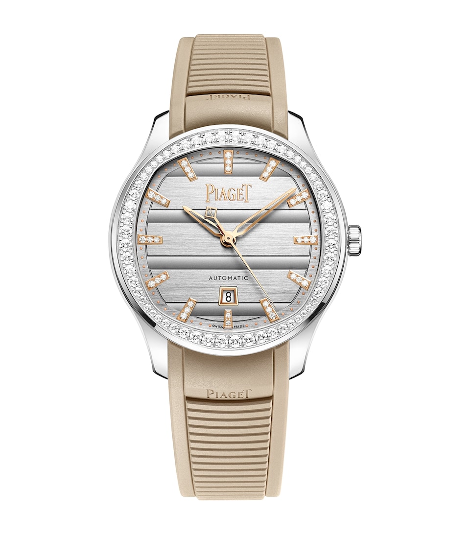 Piaget Stainless Steel and Diamond Polo Signature Date Watch 36mm Steel