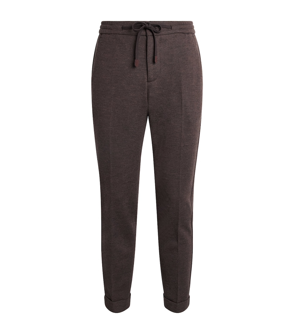 Marco Pescarolo Womens Cashmere-Blend Drawstring Trousers Brown
