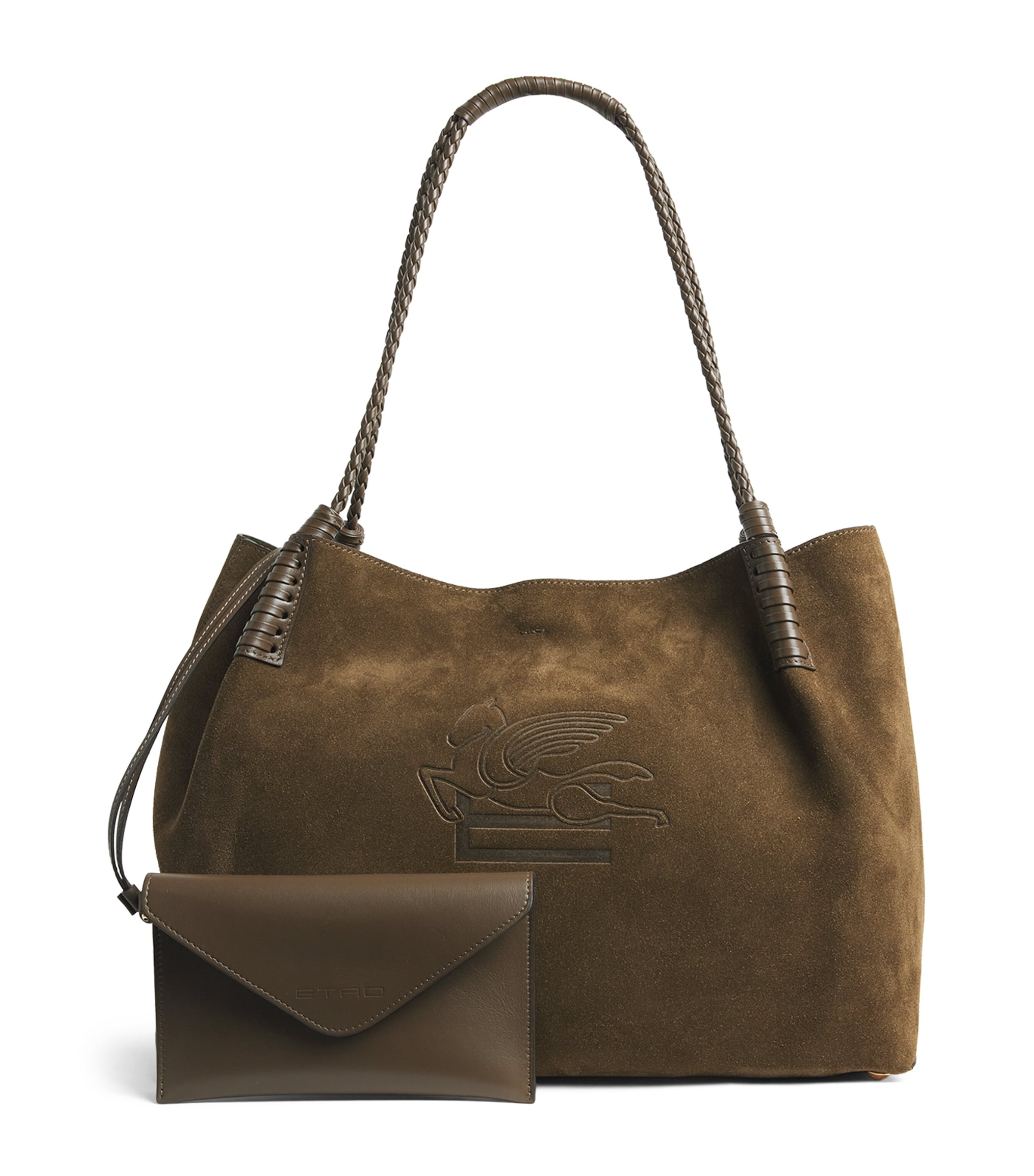 Etro Medium Suede Libra Shoulder Bag Green