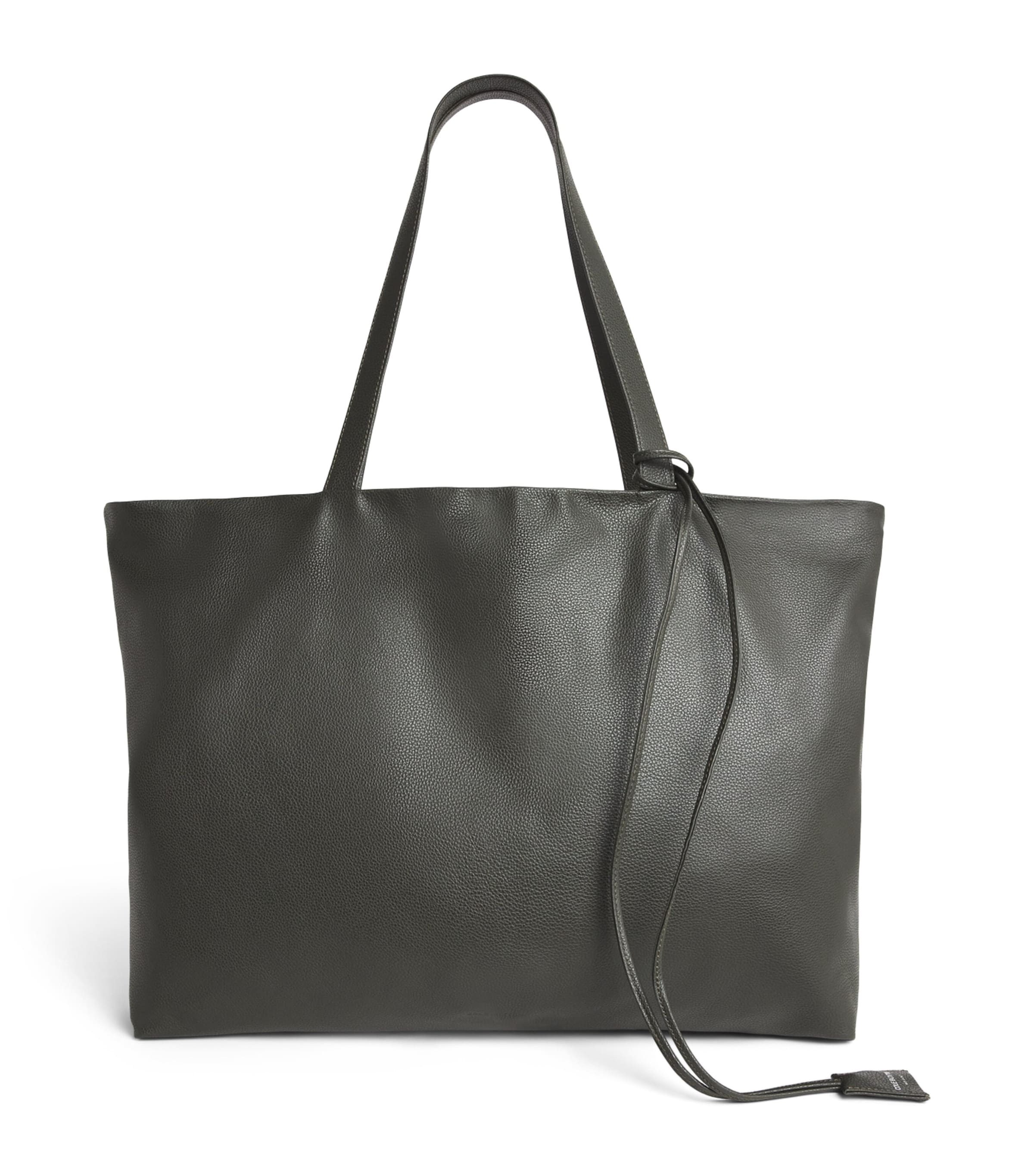Large Grained Leather Tote Bag