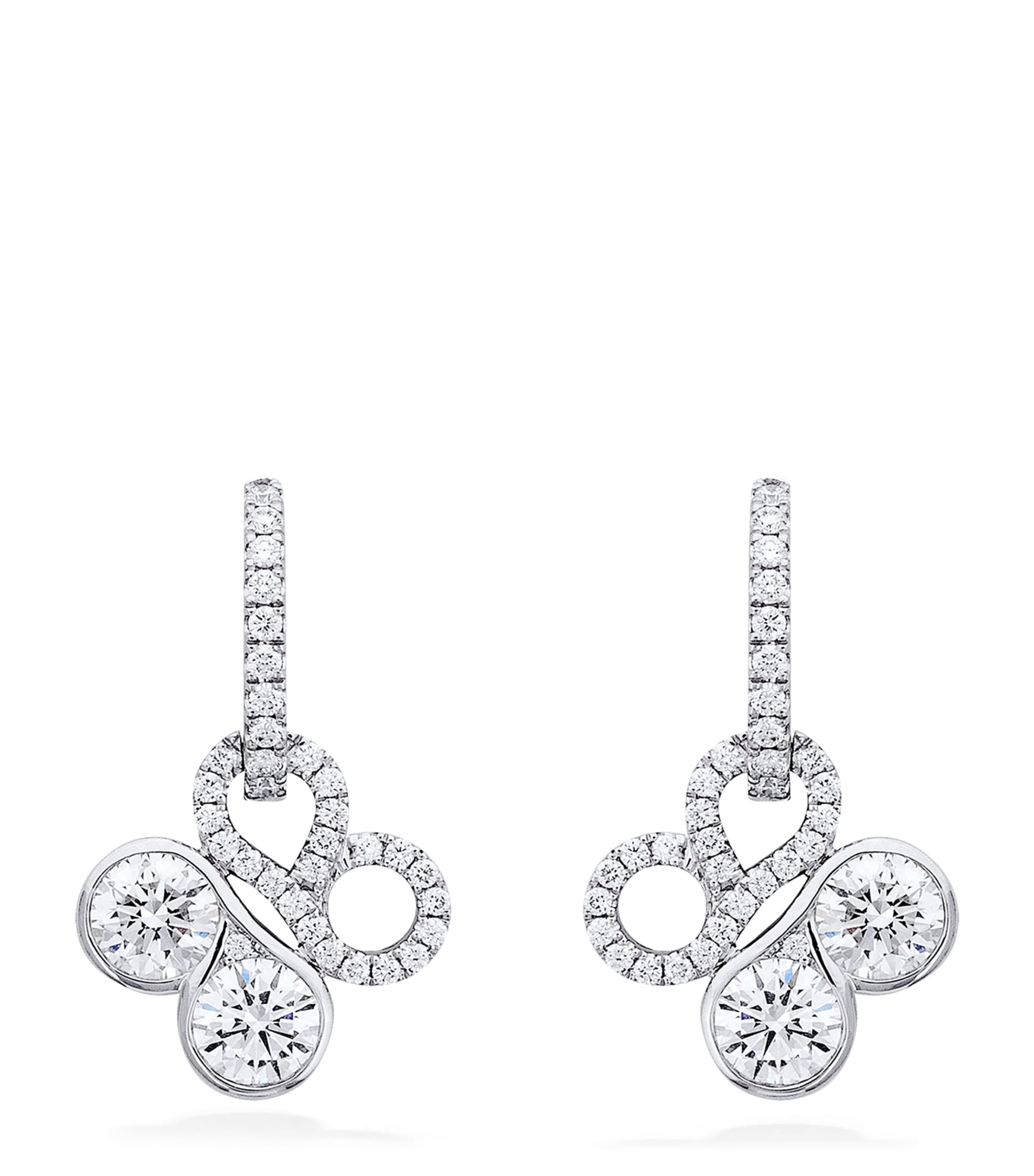 Boodles White Gold and Diamond Be Boodles Earrings Silver