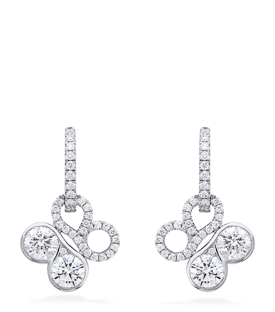 Boodles White Gold and Diamond Be Boodles Earrings Silver