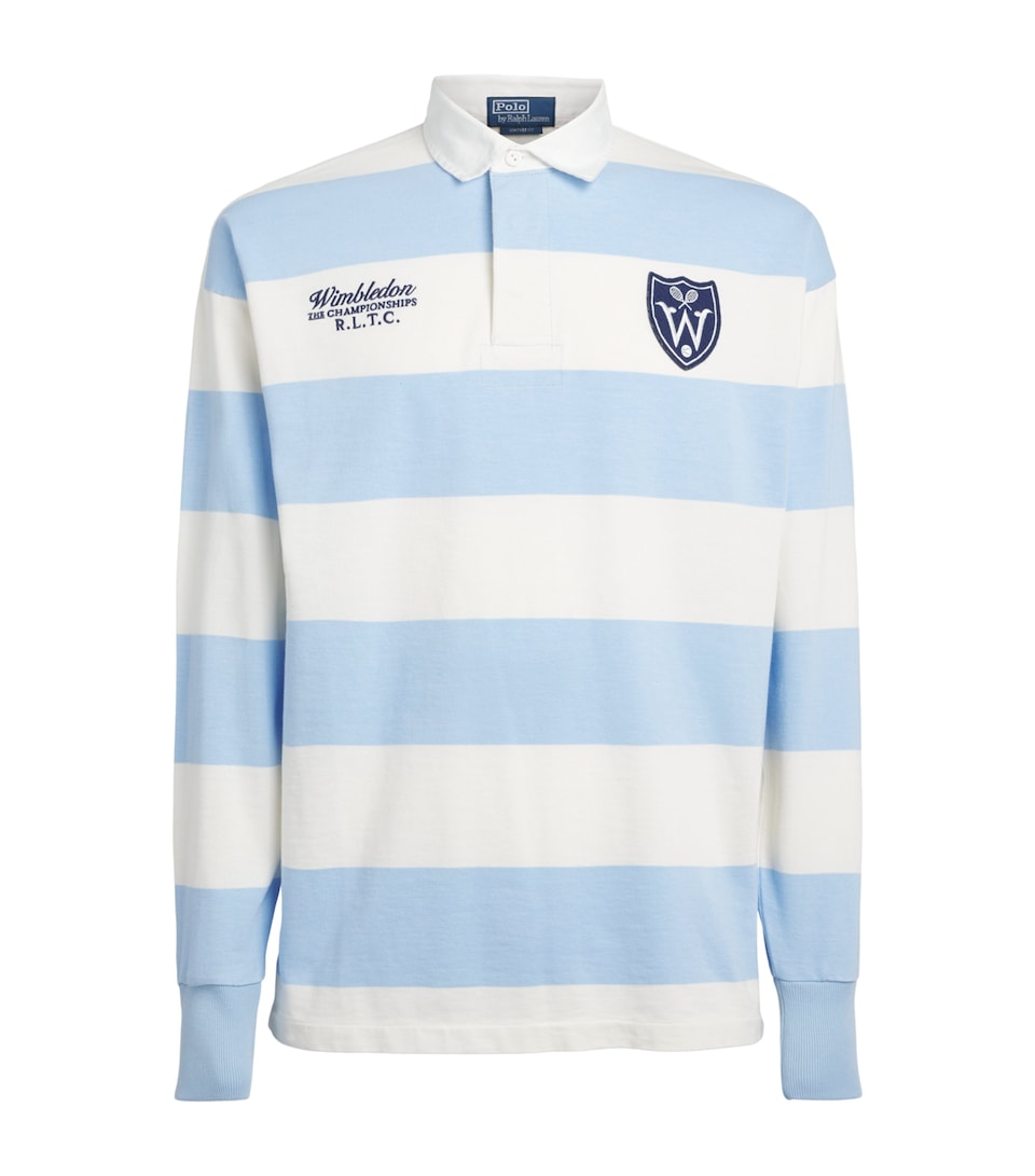 Polo Ralph Lauren Mens x Wimbledon Cotton Rugby Shirt Offce Blu/dckwsh Wht