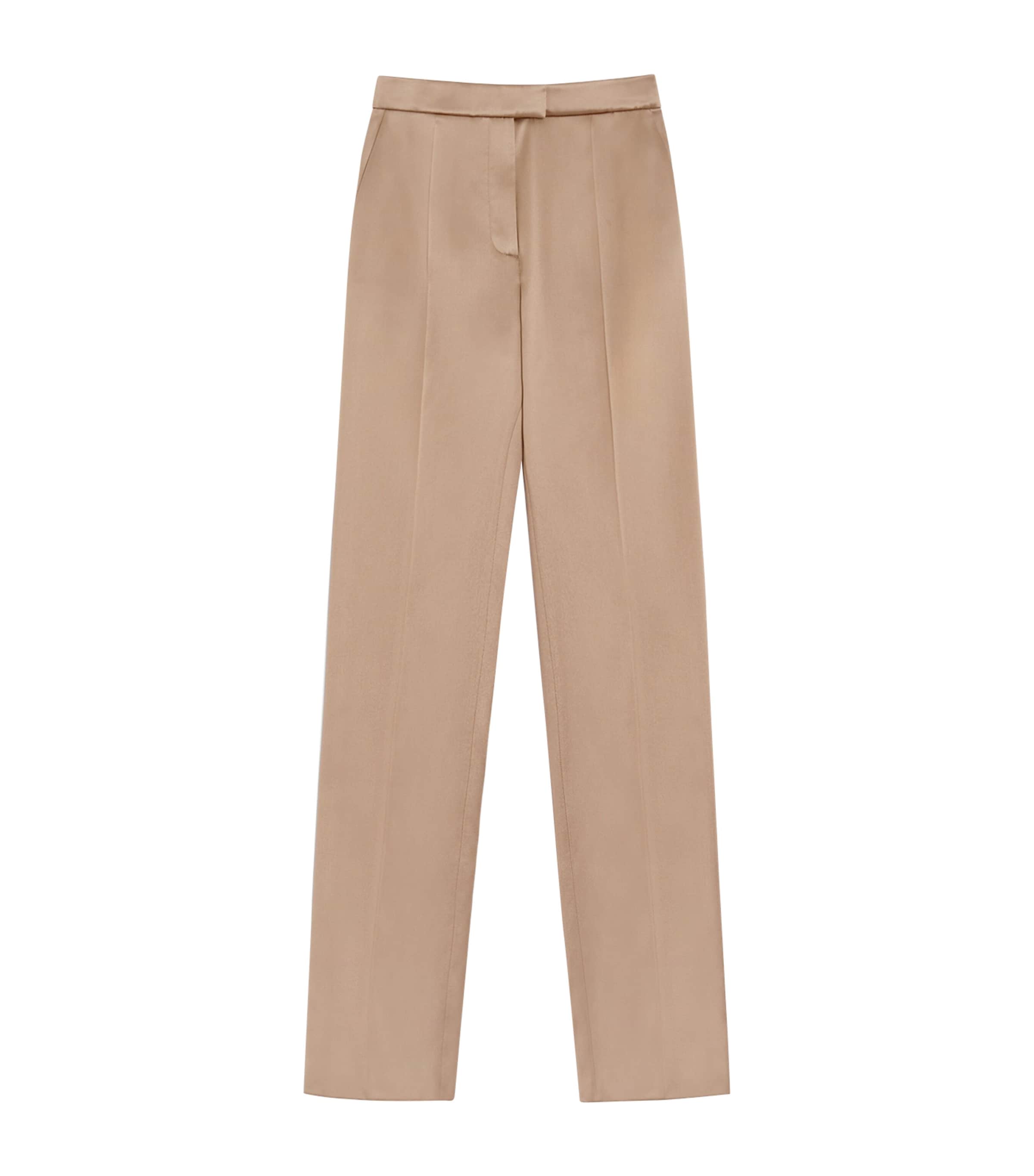 Valentino Womens Silk-Blend Straight Trousers