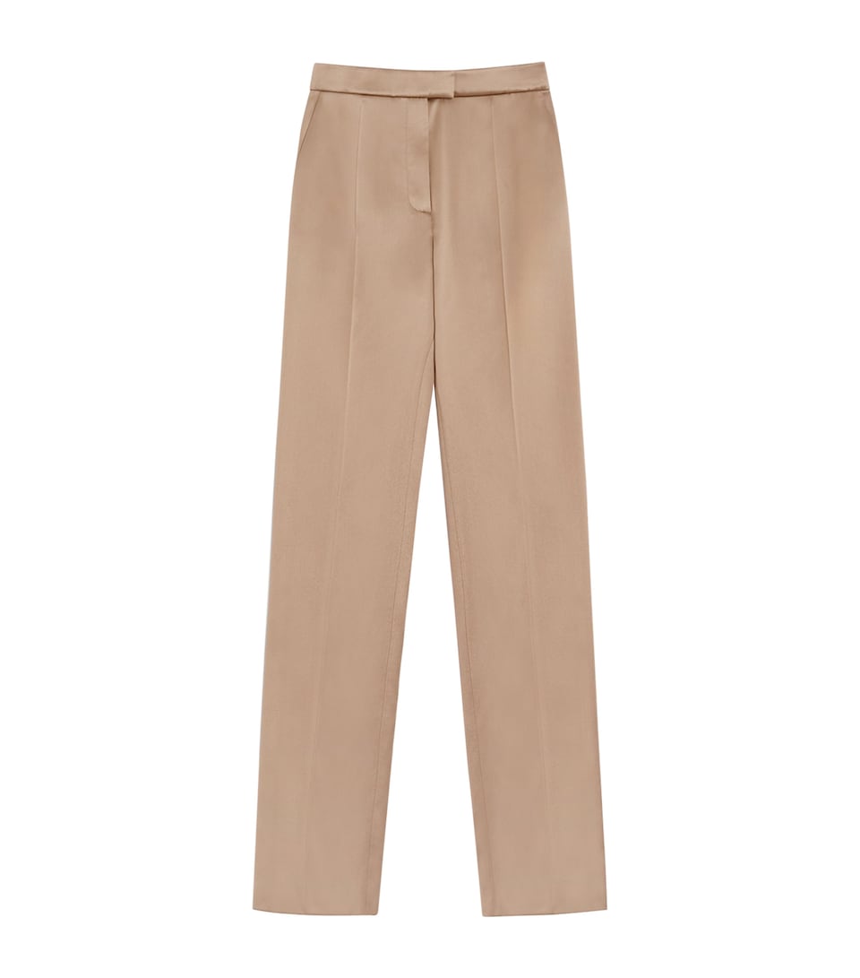 Valentino Womens Silk-Blend Straight Trousers