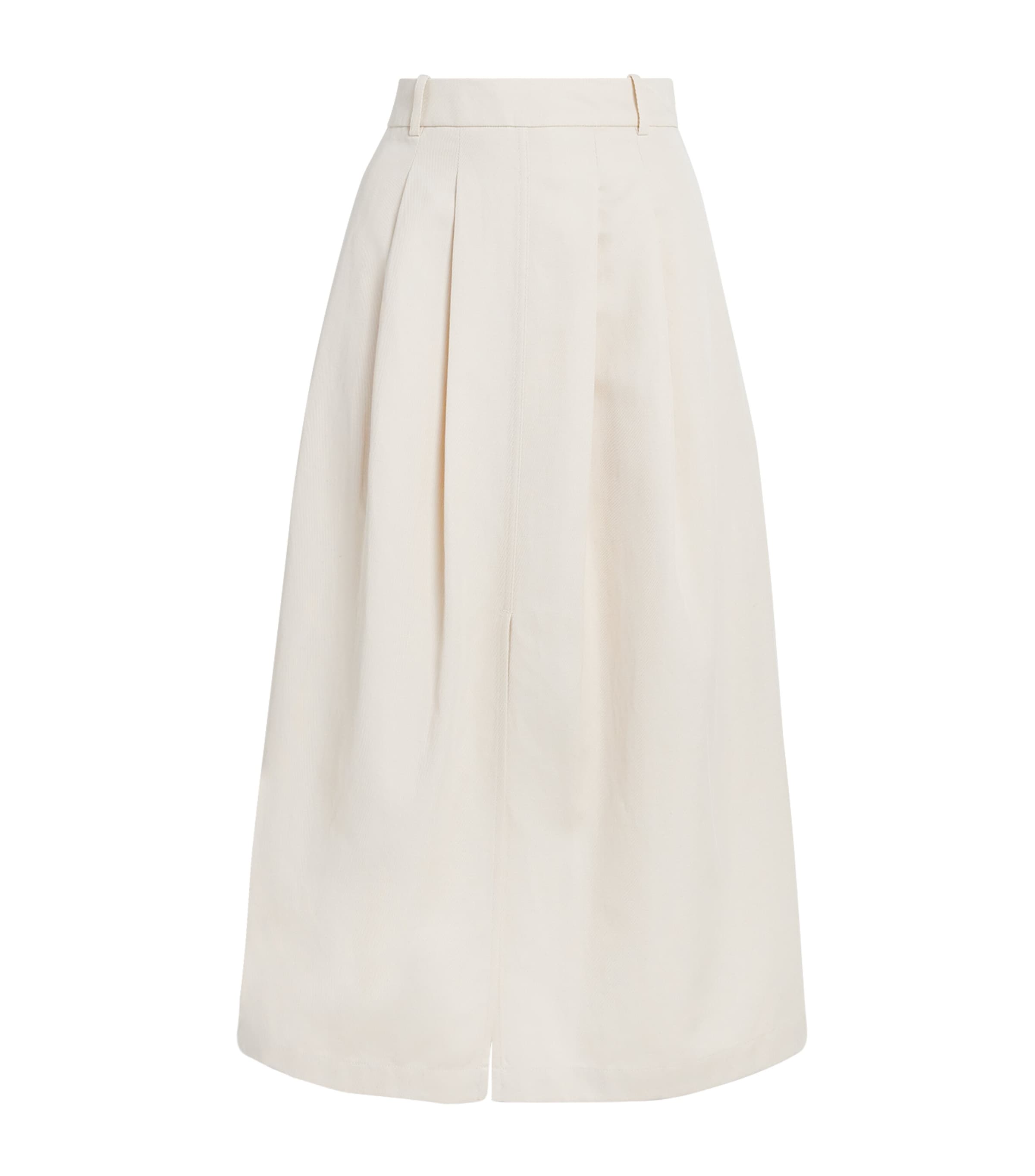 Joseph Womens Cotton-Linen Kharis Midi Skirt Wax