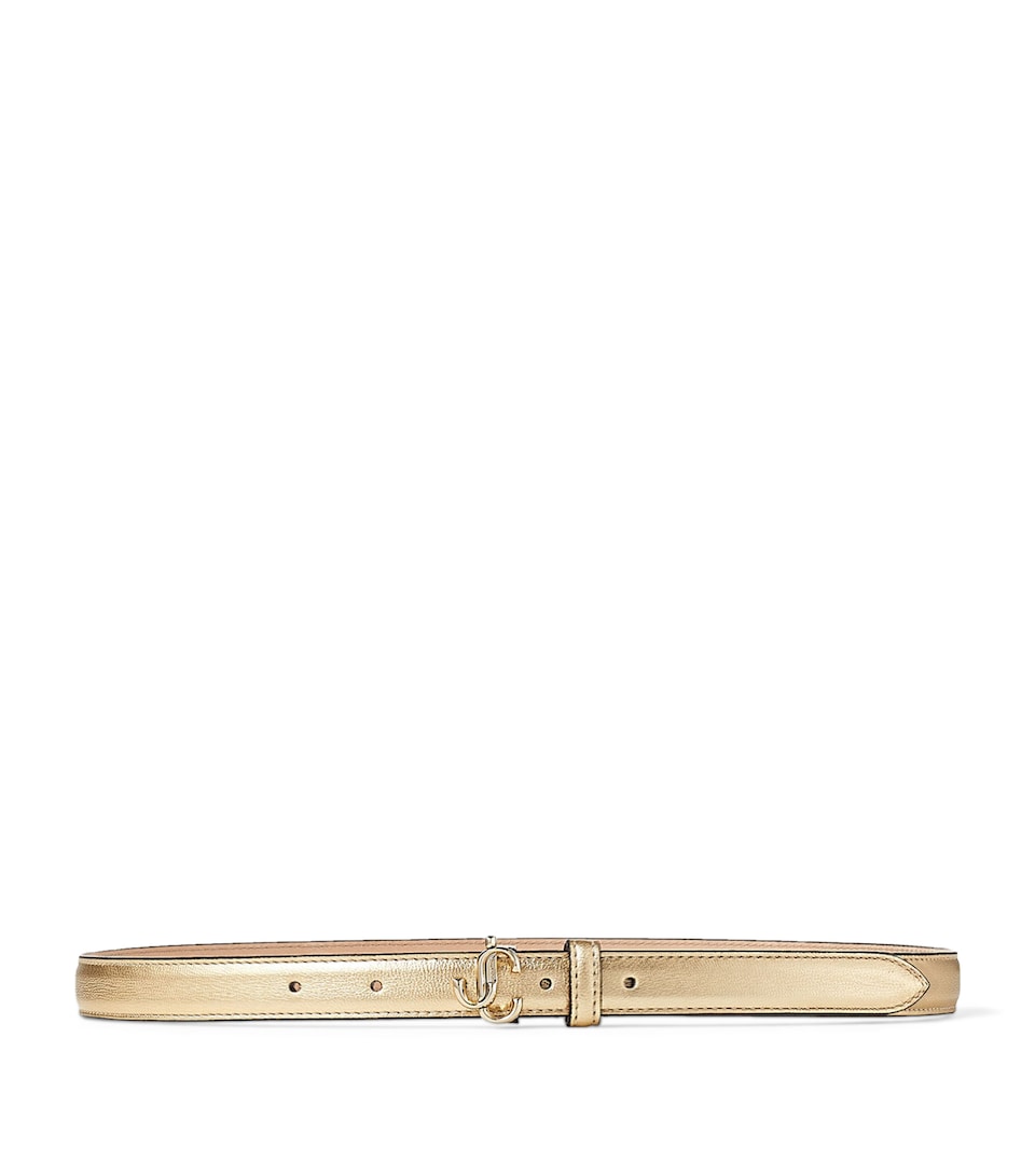 Jimmy Choo Helina Mini Leather Belt Gold/light Gold