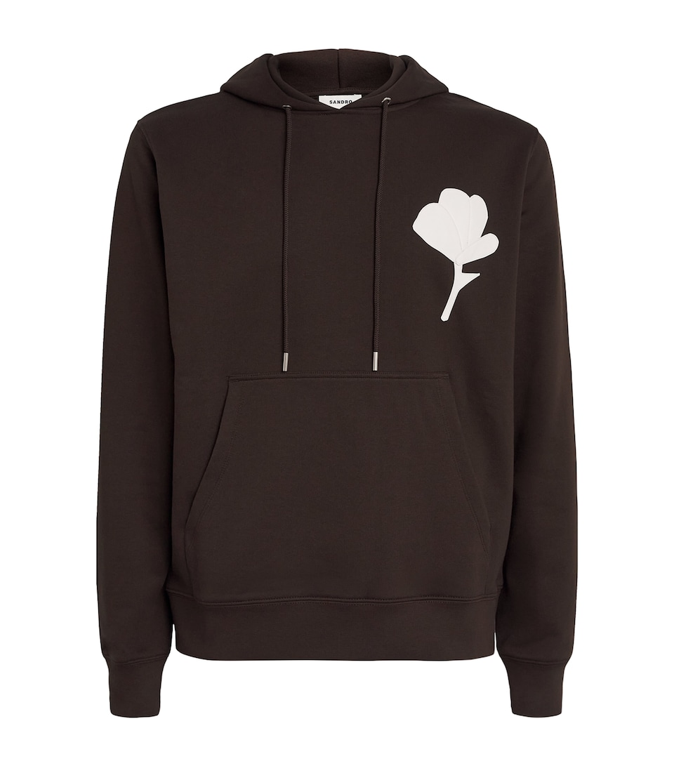 Cotton Floral-Patch Hoodie