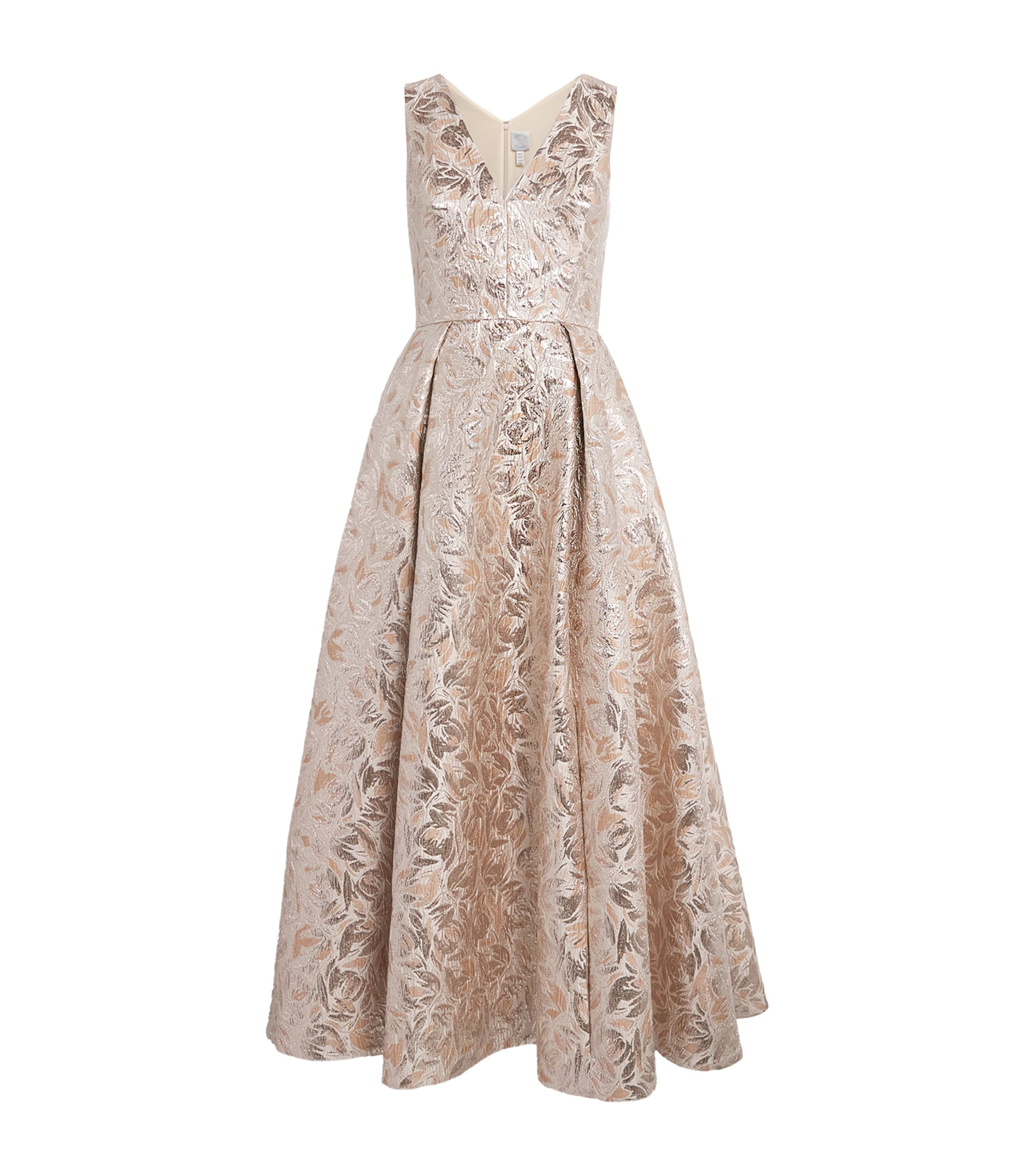 Huishan Zhang Womens Omaya Midi Dress Gold