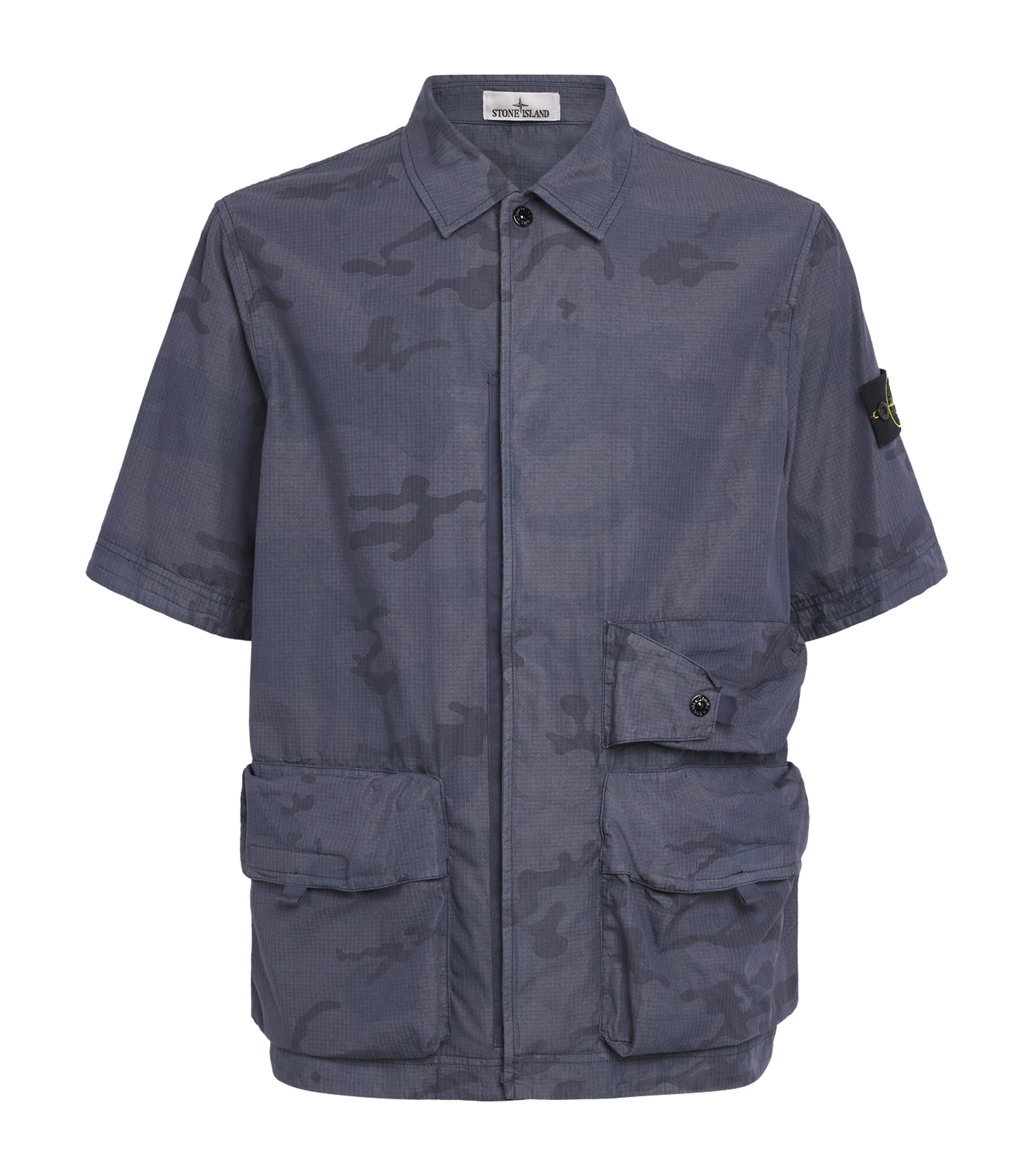 Stone Island Mens Ripstop Faded Camo Shirt