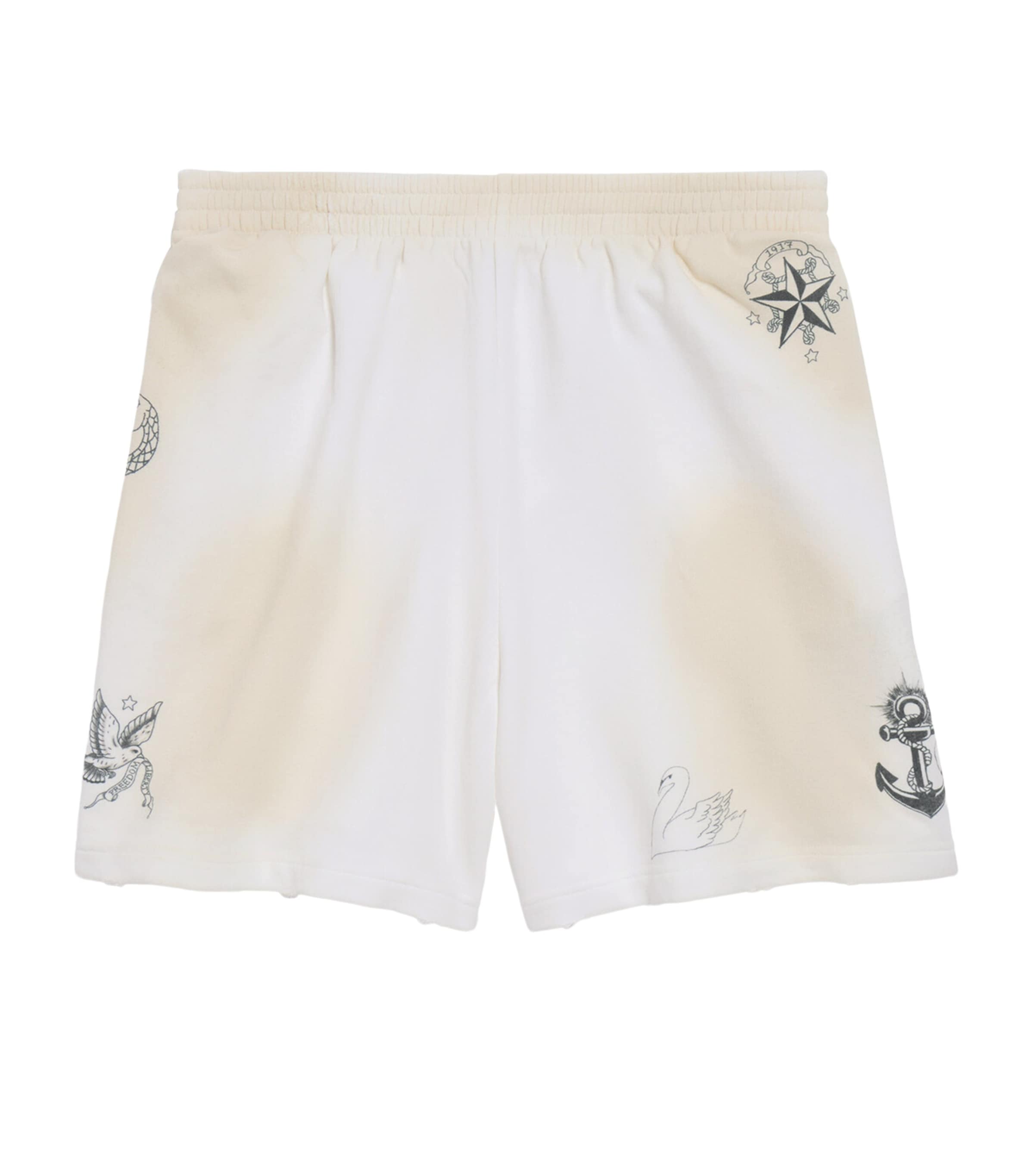 Balenciaga Mens Cotton Graphic Print Sweatshorts