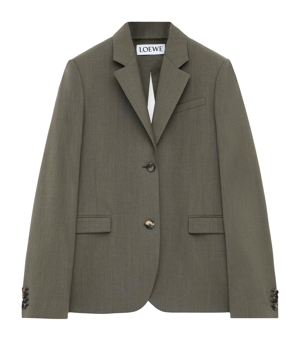 Wool-Blend Single-Breasted Jacket