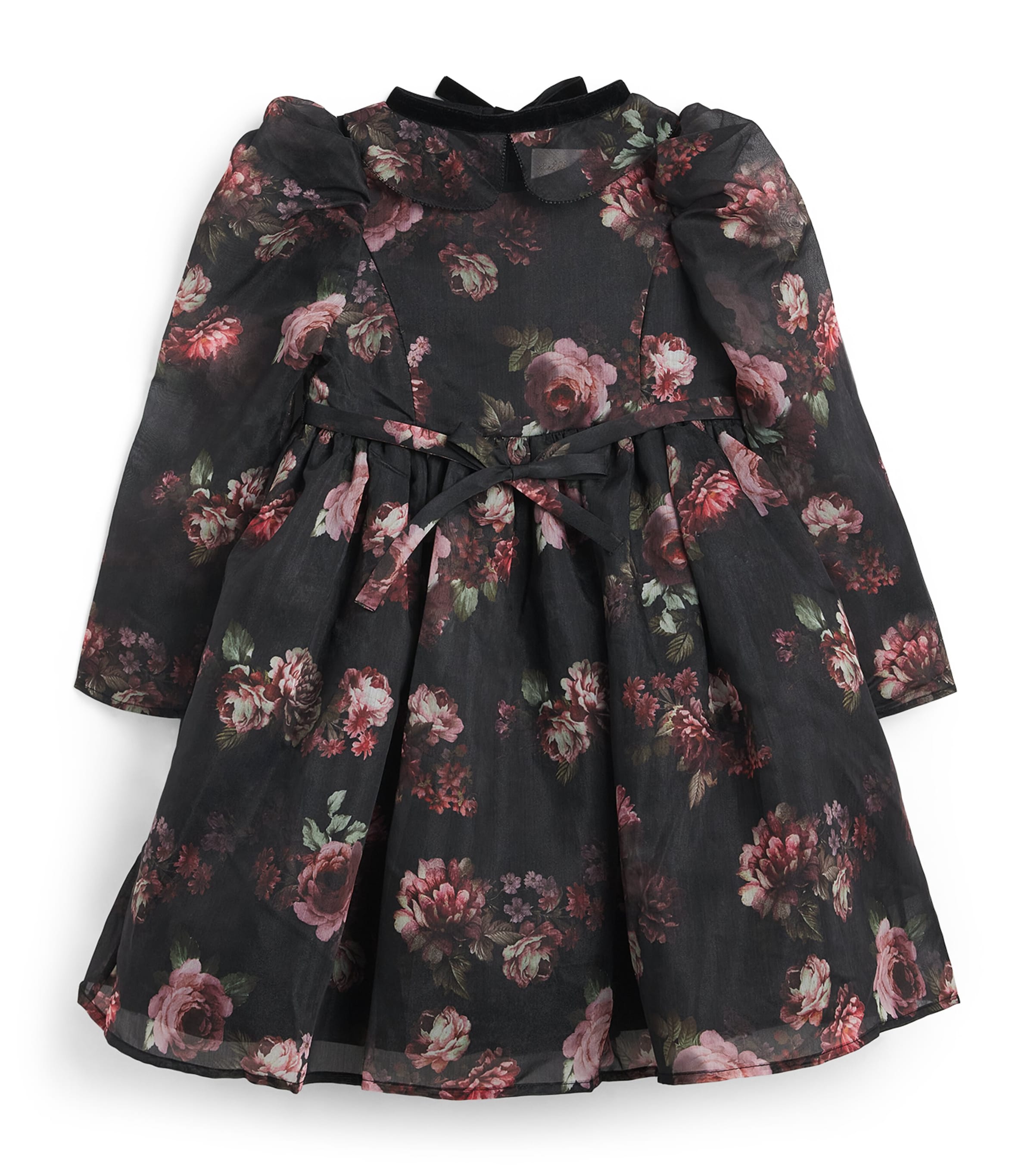 PETITE AMALIE Organza Floral Dress (4-16 Years) Black Floral