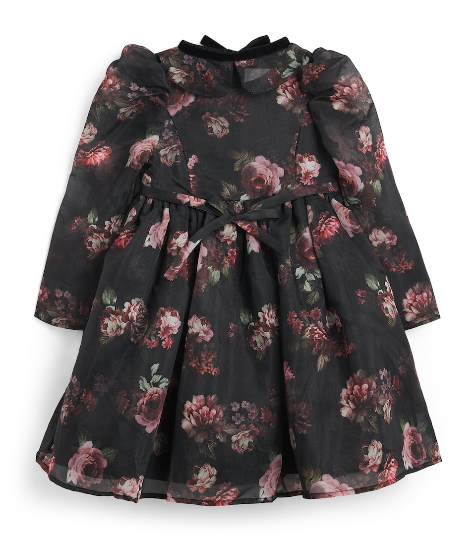 PETITE AMALIE Organza Floral Dress (4-16 Years) Black Floral