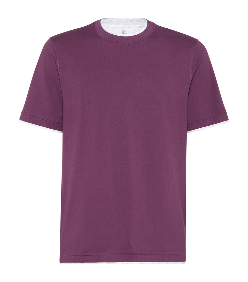 Cotton Faux-Layered T-Shirt