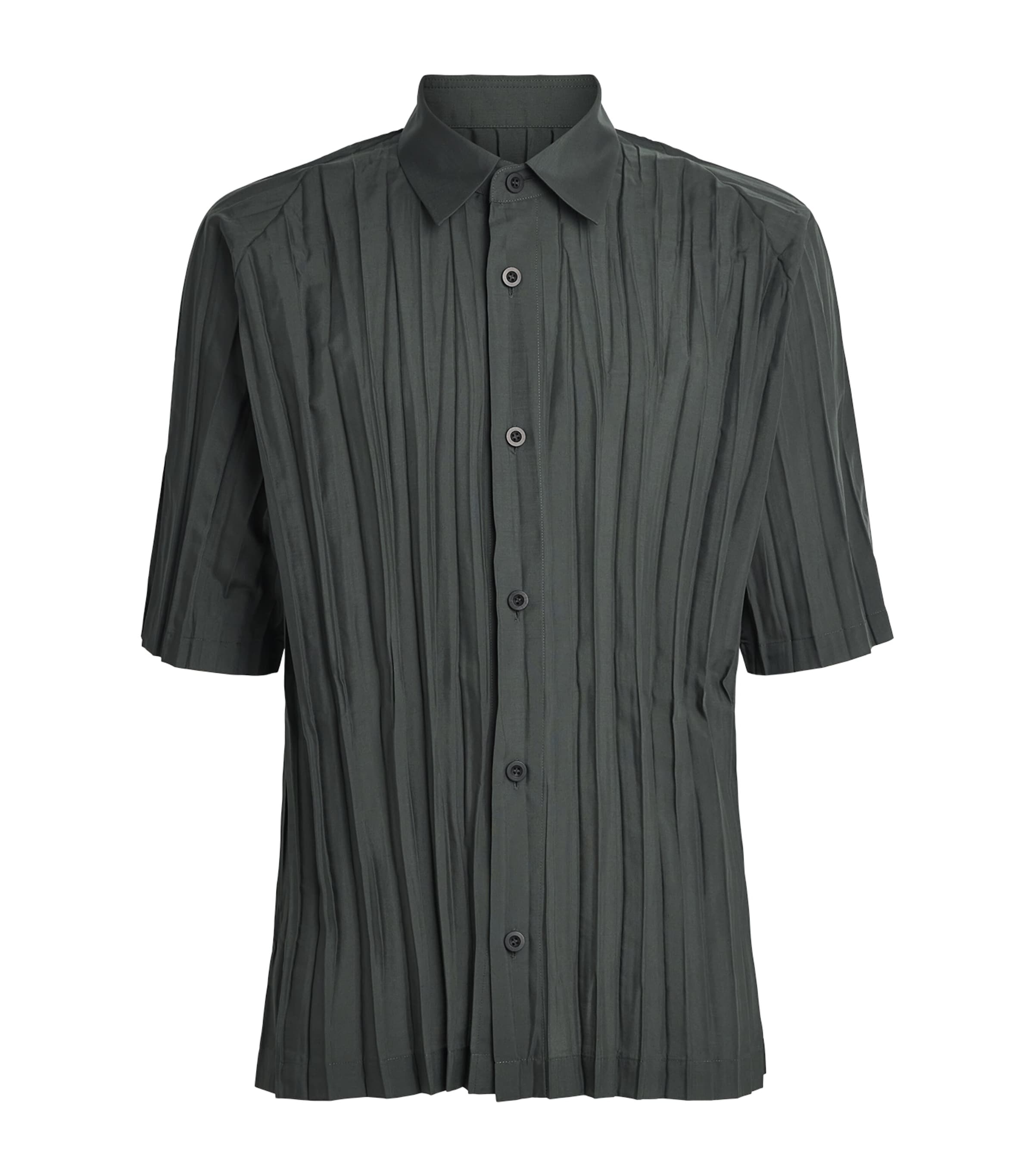 Wrinkle Short-Sleeve Oversized Shirt