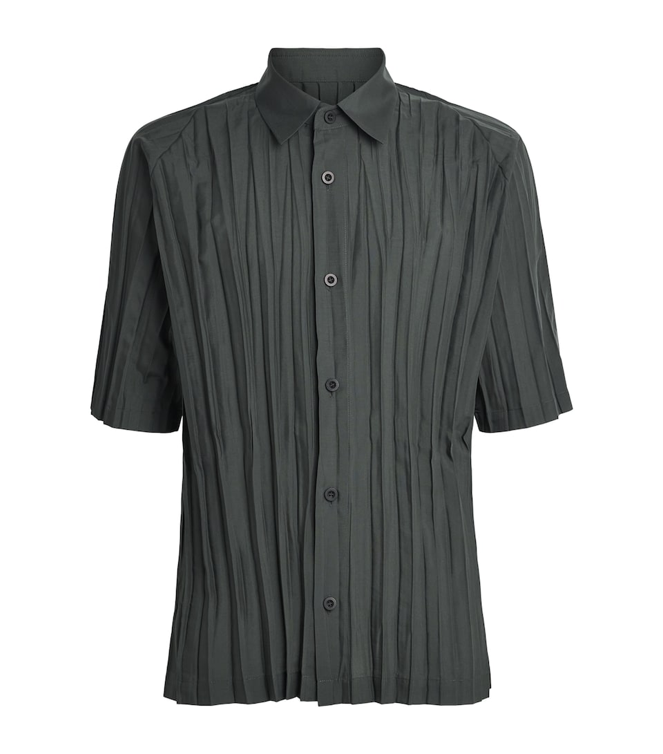 Wrinkle Short-Sleeve Oversized Shirt