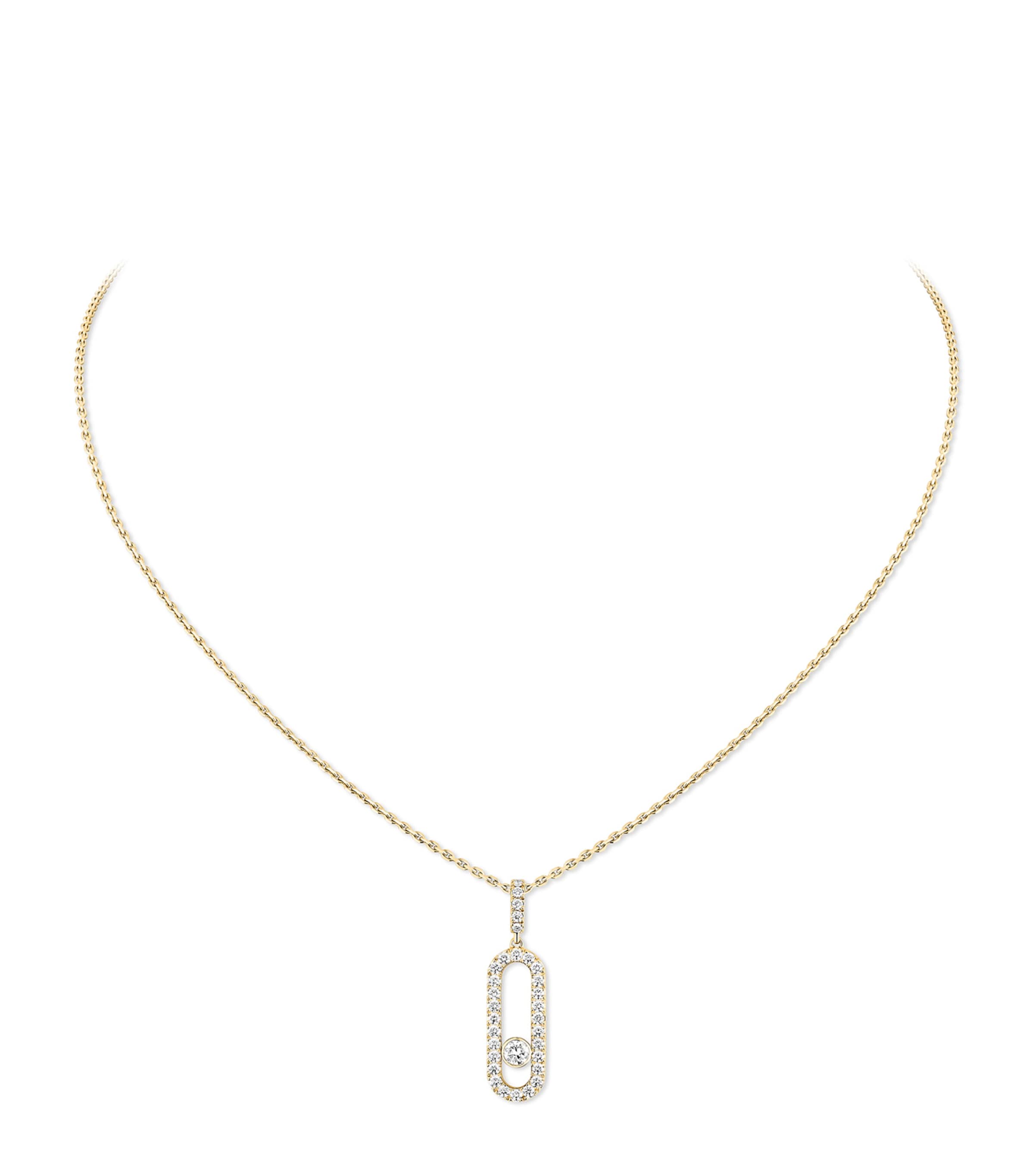 Messika Move Uno Yellow Gold and Diamond Pendant Necklace (0.35ct) Yellow Gold