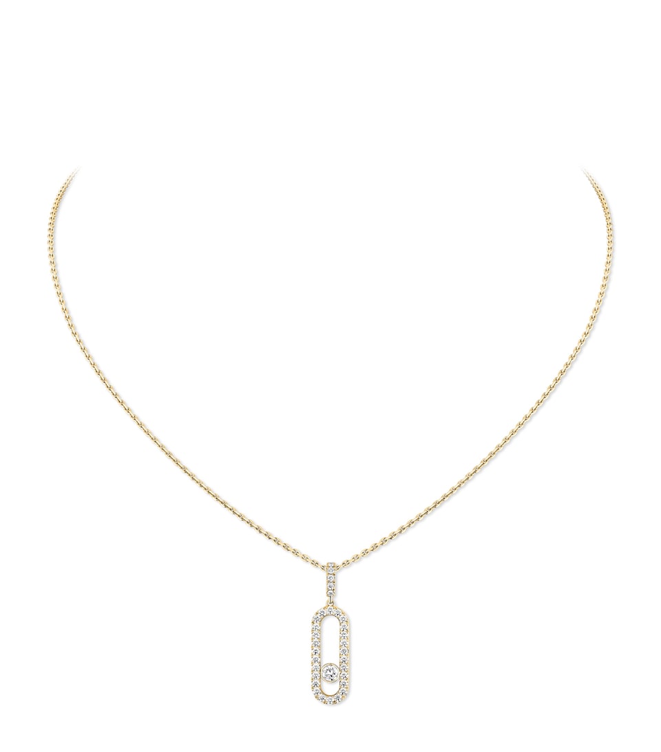 Messika Move Uno Yellow Gold and Diamond Pendant Necklace (0.35ct) Yellow Gold