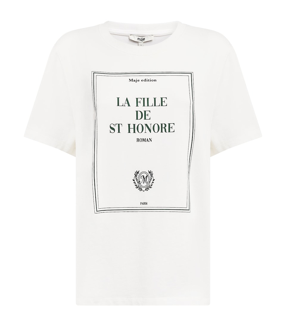 Maje Womens Cotton La Fille de Saint-Honoré T-Shirt White