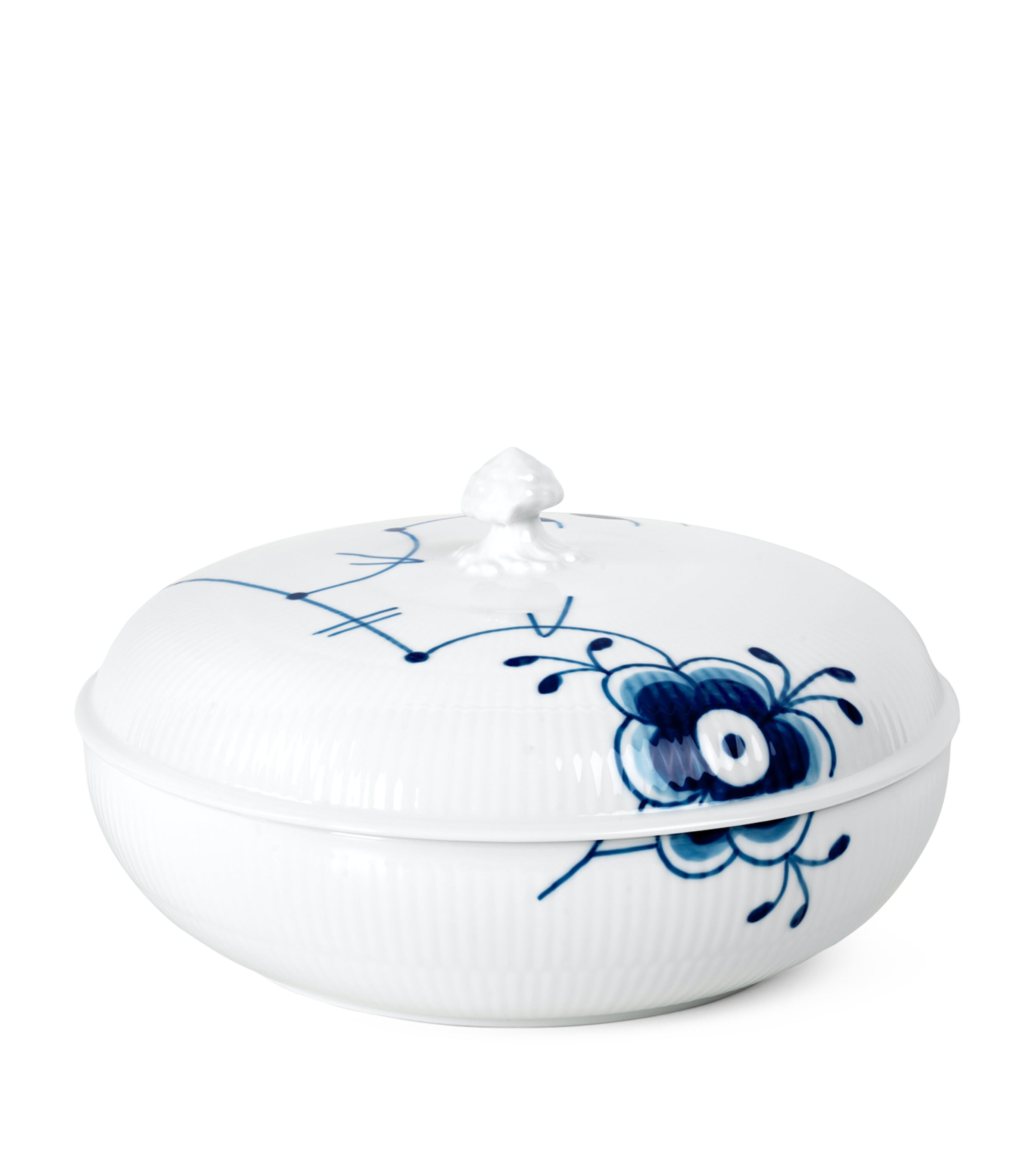 Royal Copenhagen Blue Fluted Mega Bowl with Lid (22.5cm) Blue