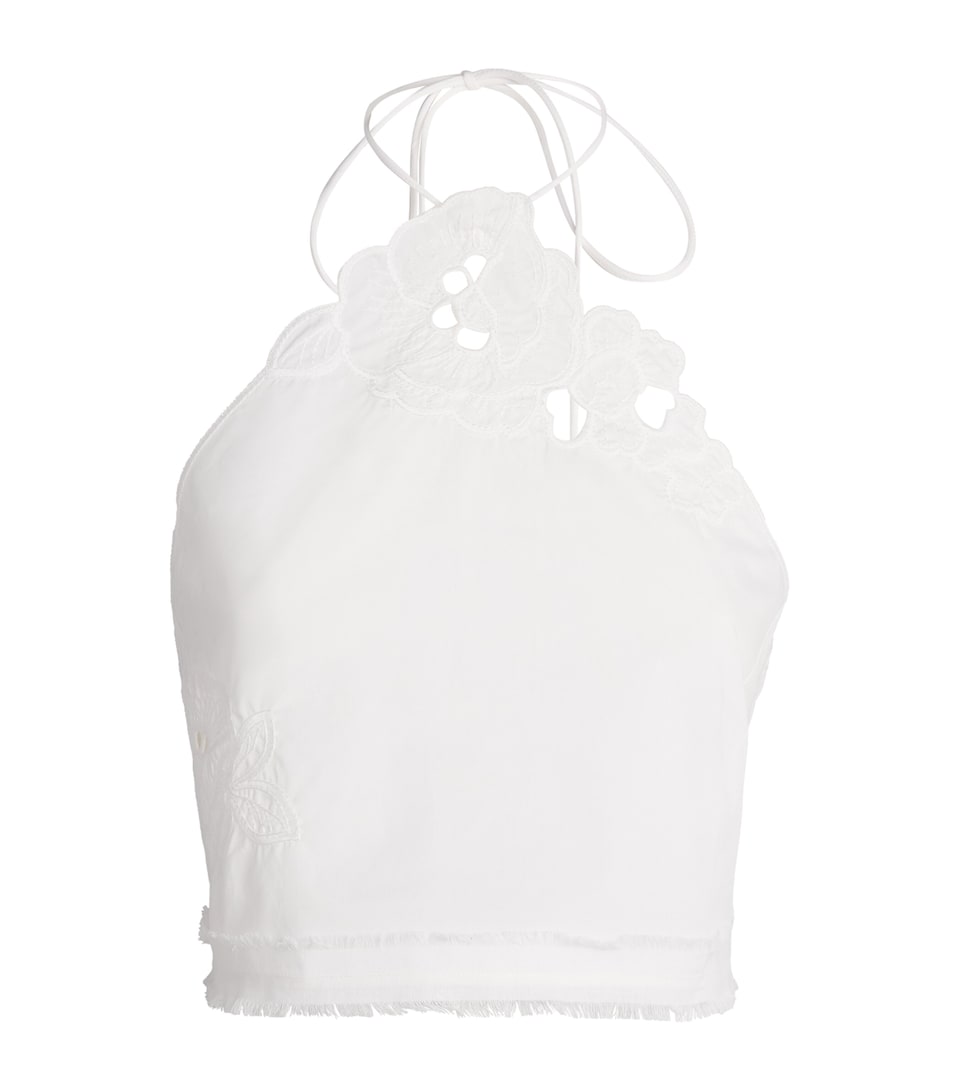 SIR. Womens Cotton Klara Scarf Top Ivory