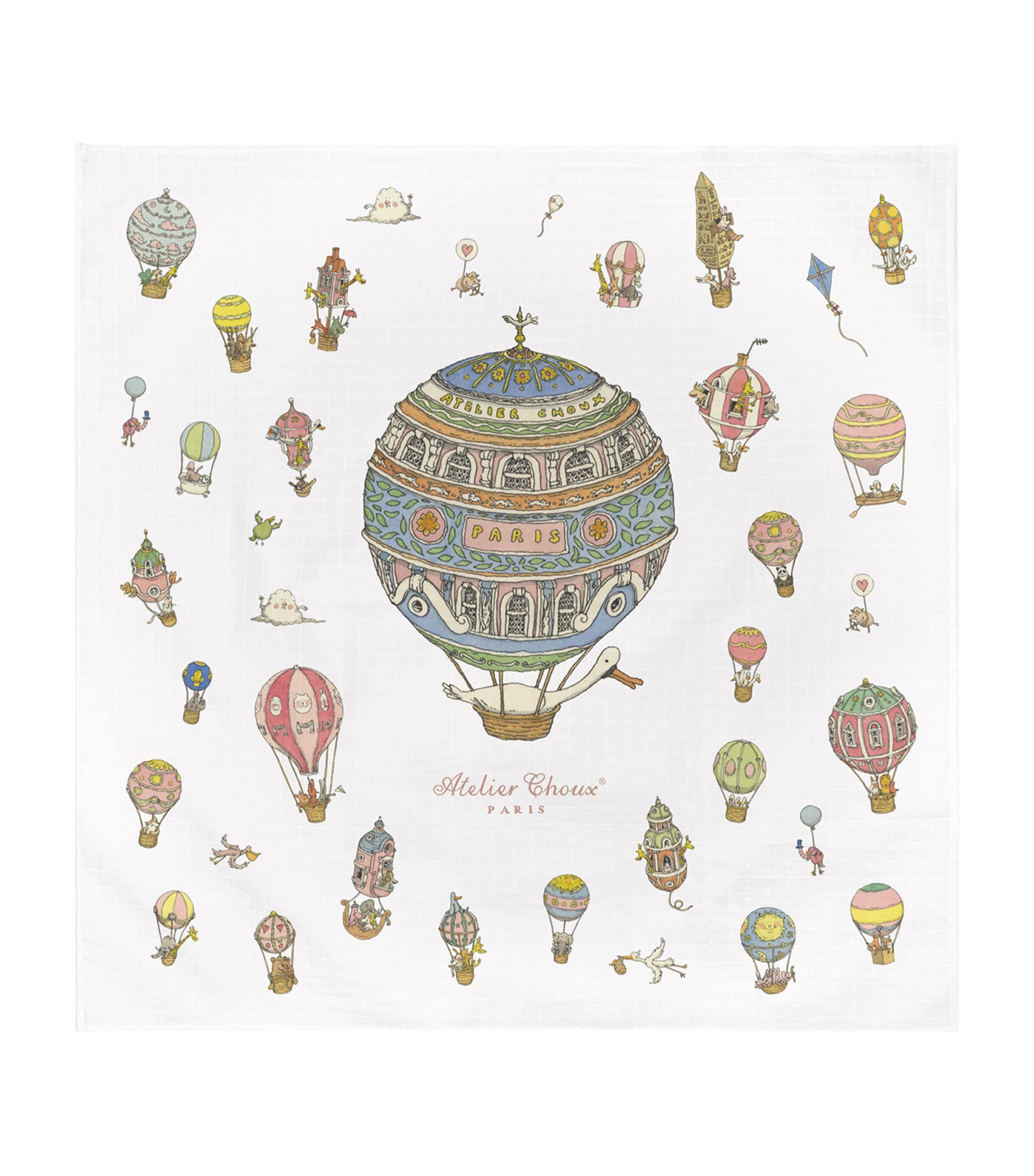 Atelier Choux Hot Air Balloon Blanket White