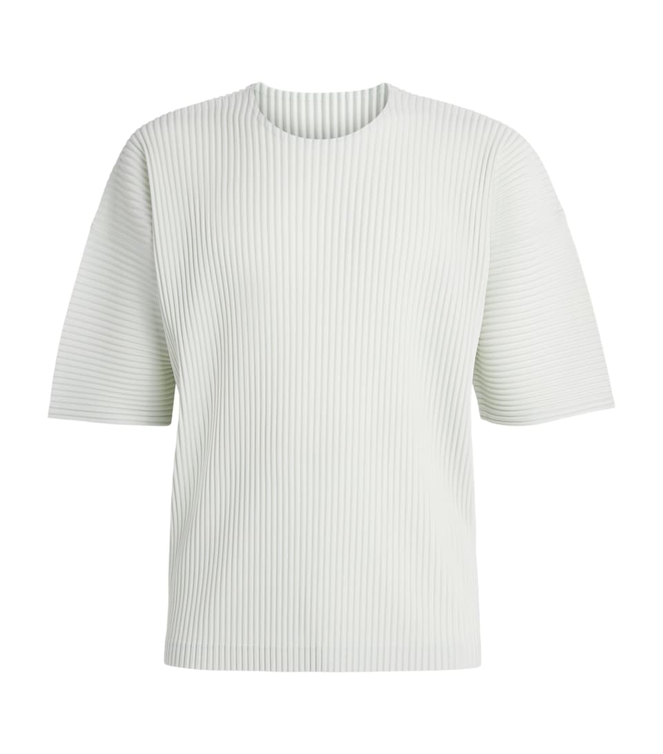 Homme Plissé Issey Miyake Mens Pleated Short-Sleeve T-Shirt Duomo Green