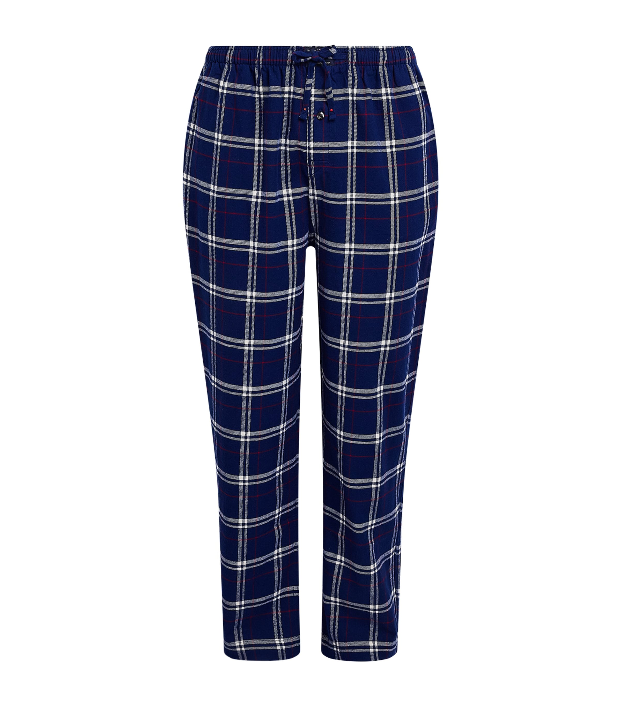 Polo Ralph Lauren Mens Cotton Tartan Pyjama Bottoms Navy Red White Plaid