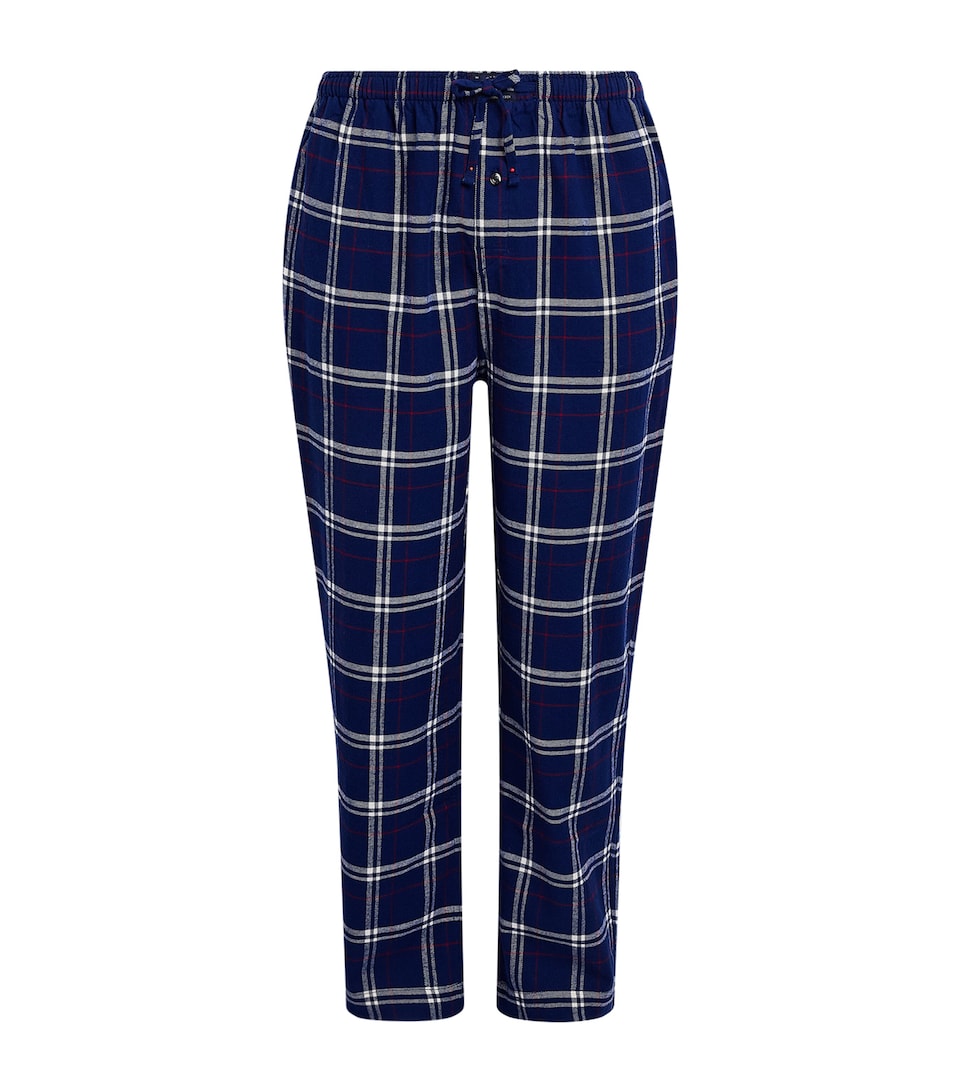 Polo Ralph Lauren Mens Cotton Tartan Pyjama Bottoms Navy Red White Plaid