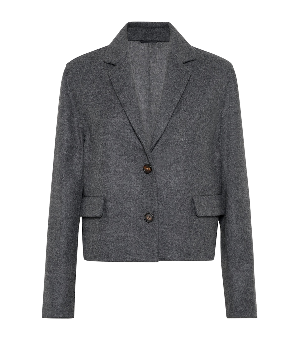 Double Virgin Wool Cropped Blazer