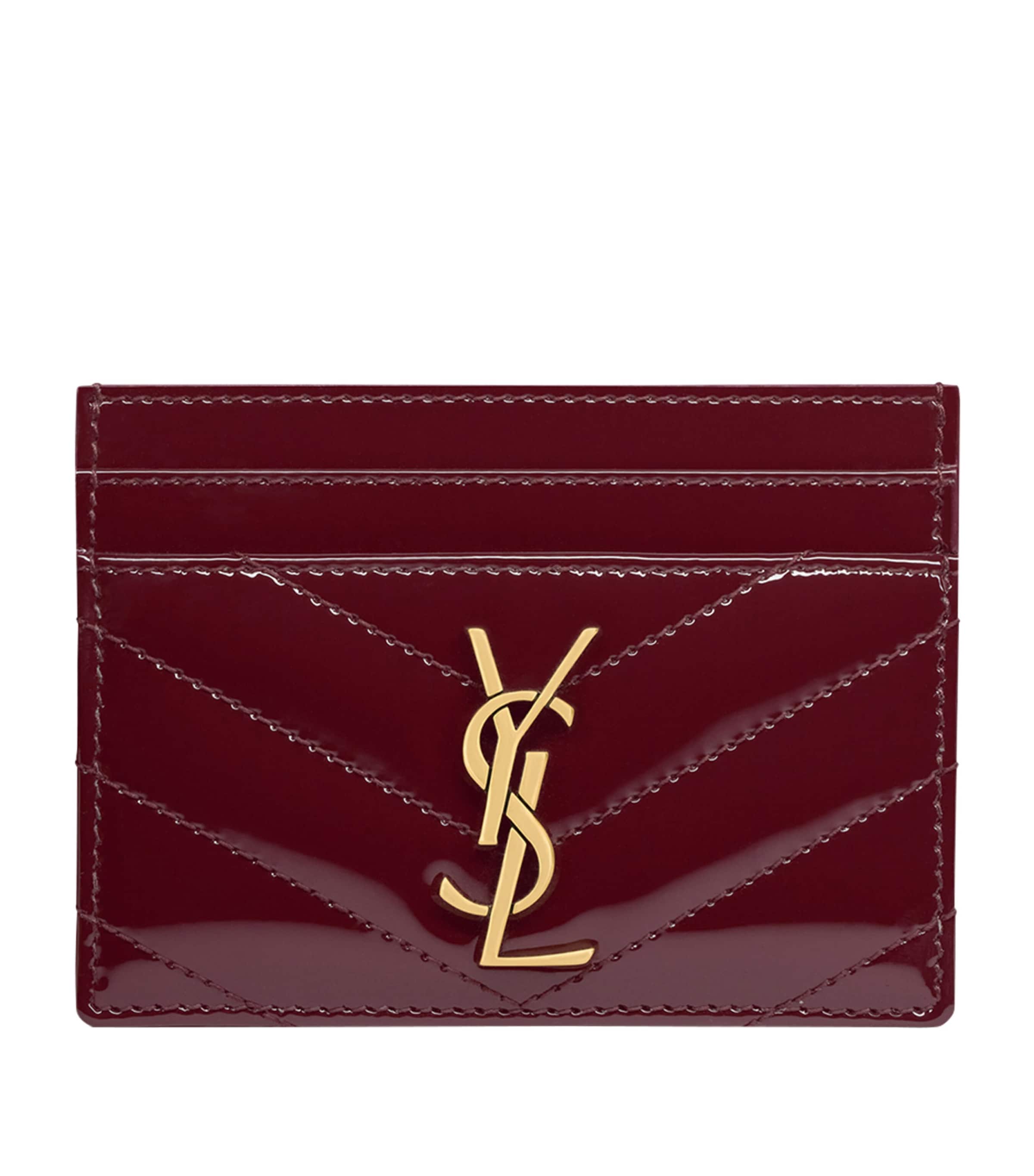 【SAINT LAURENT】Monogram Matelasse Card Holder/追跡可能 Saint Laurent Black Matelasse Leather Monogram Card Holder