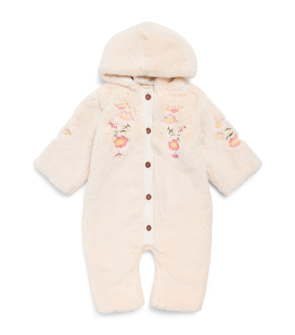 Louise Misha Embroidered Naglaya All-In-One (3-24 Months) Cream