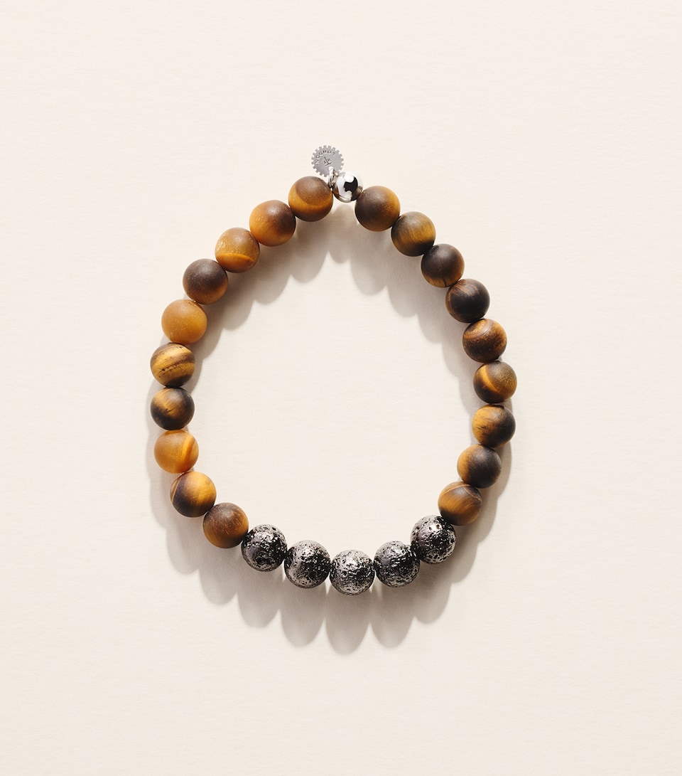 Tateossian Tigers Eye Beaded Bracelet Brown