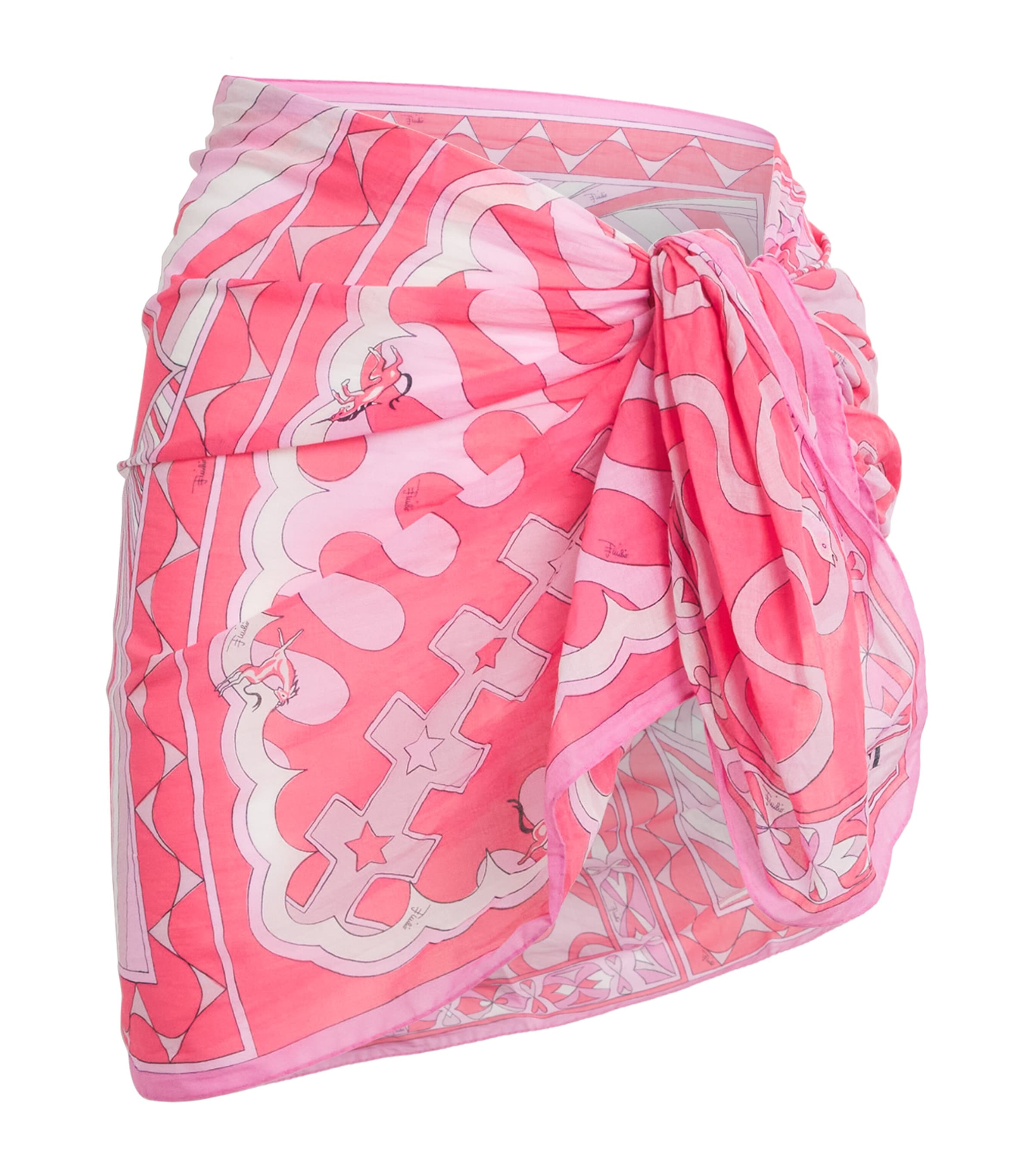 PUCCI Womens Cotton Printed Sarong Pink