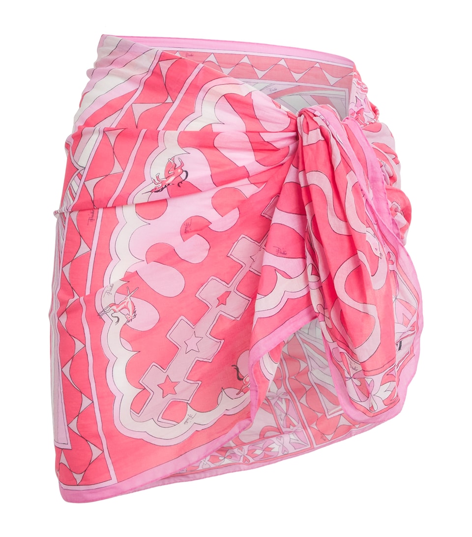 PUCCI Womens Cotton Printed Sarong Pink