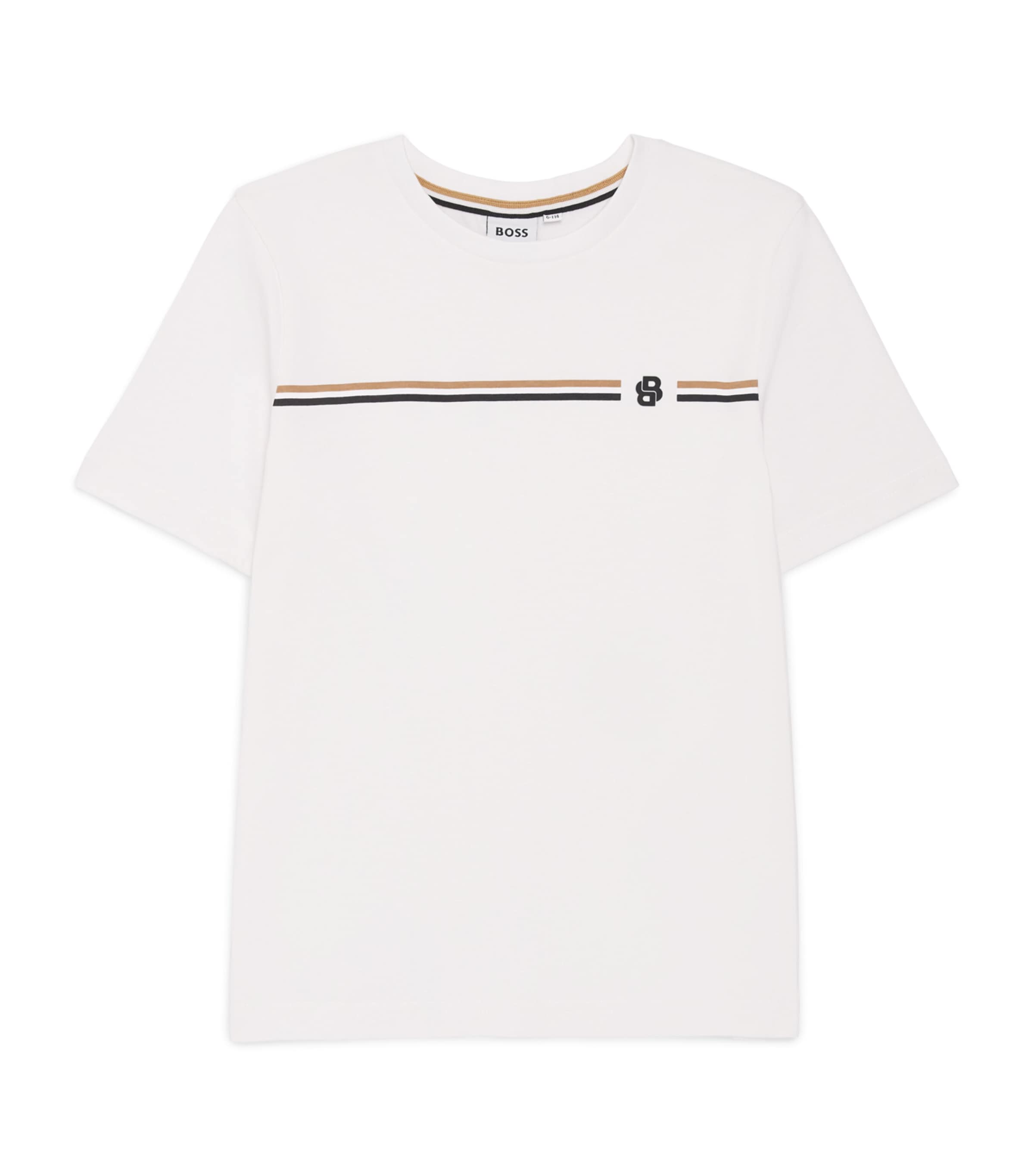 BOSS Kidswear Cotton Stripe Logo T-Shirt (4-16 Years) White